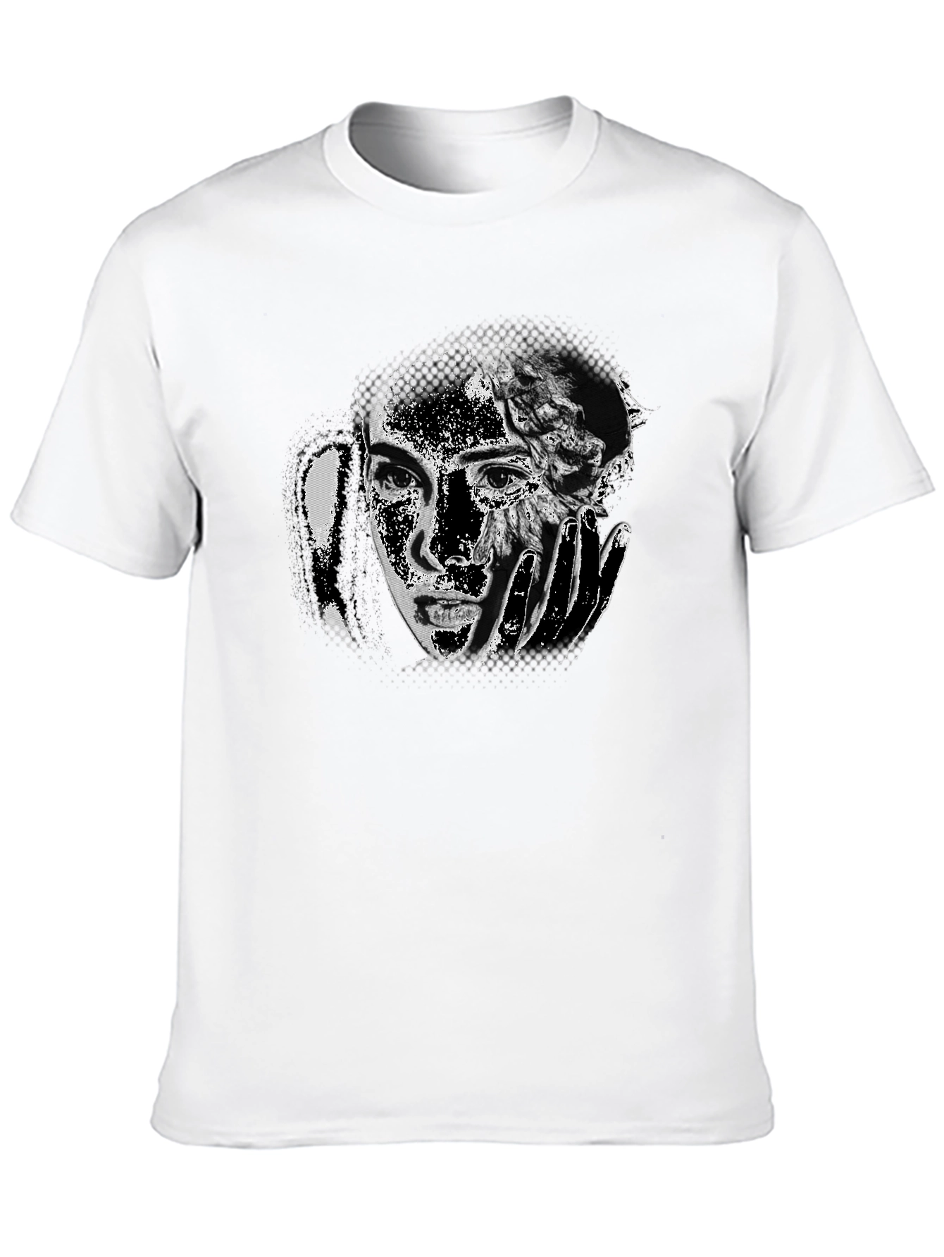 Monochrome Portrait Graphic Tee - Soft Cotton Blend