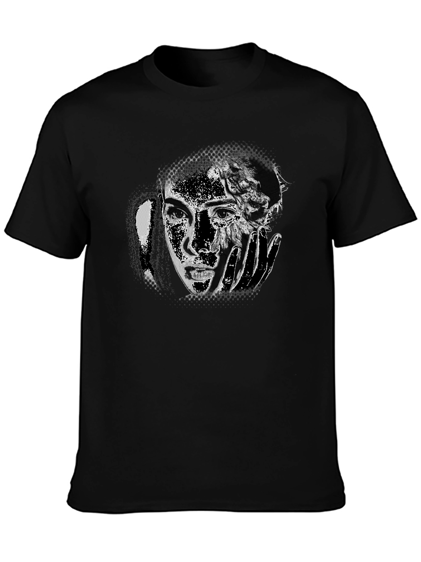 Monochrome Portrait Graphic Tee - Soft Cotton Blend
