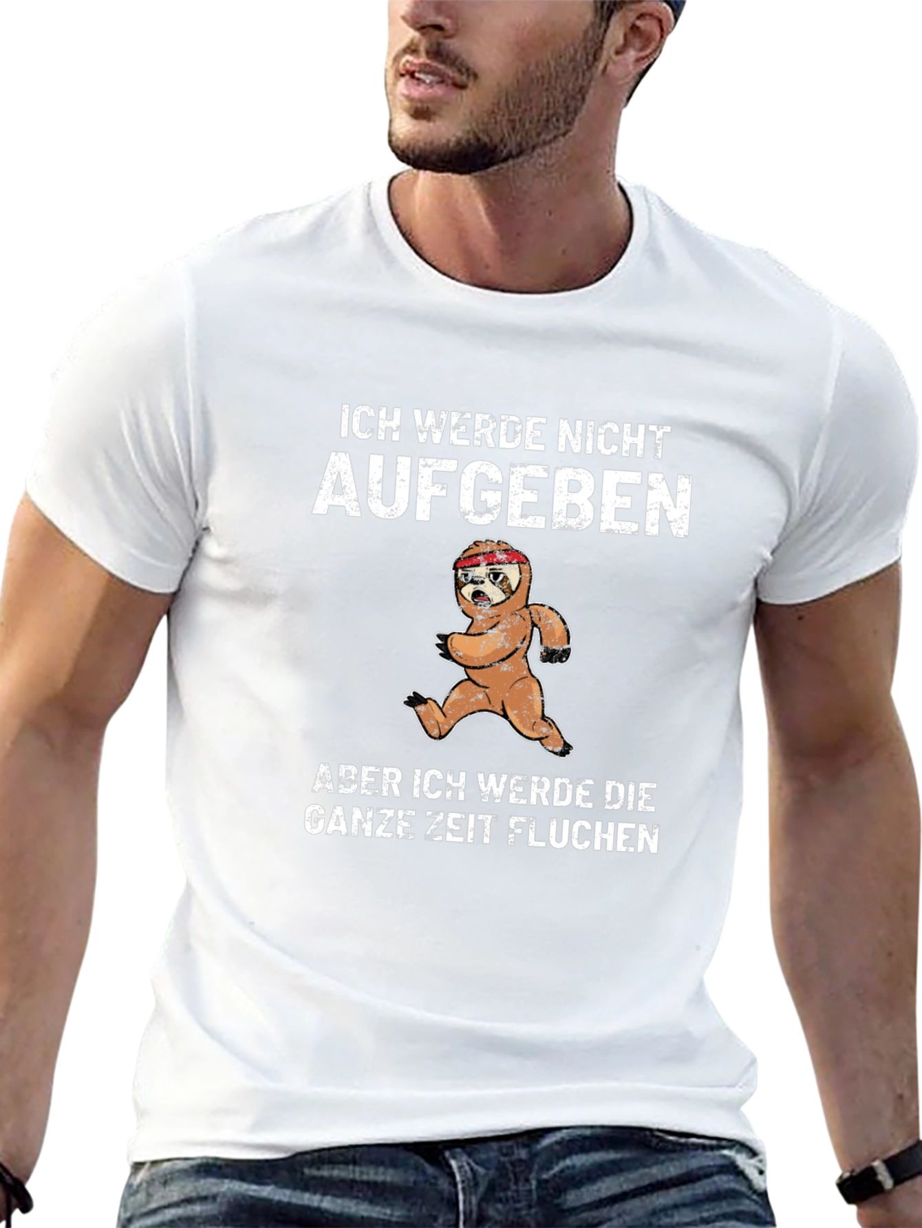 Funny Sloth Running T-Shirt - Ich Werde Nicht Aufgeben
