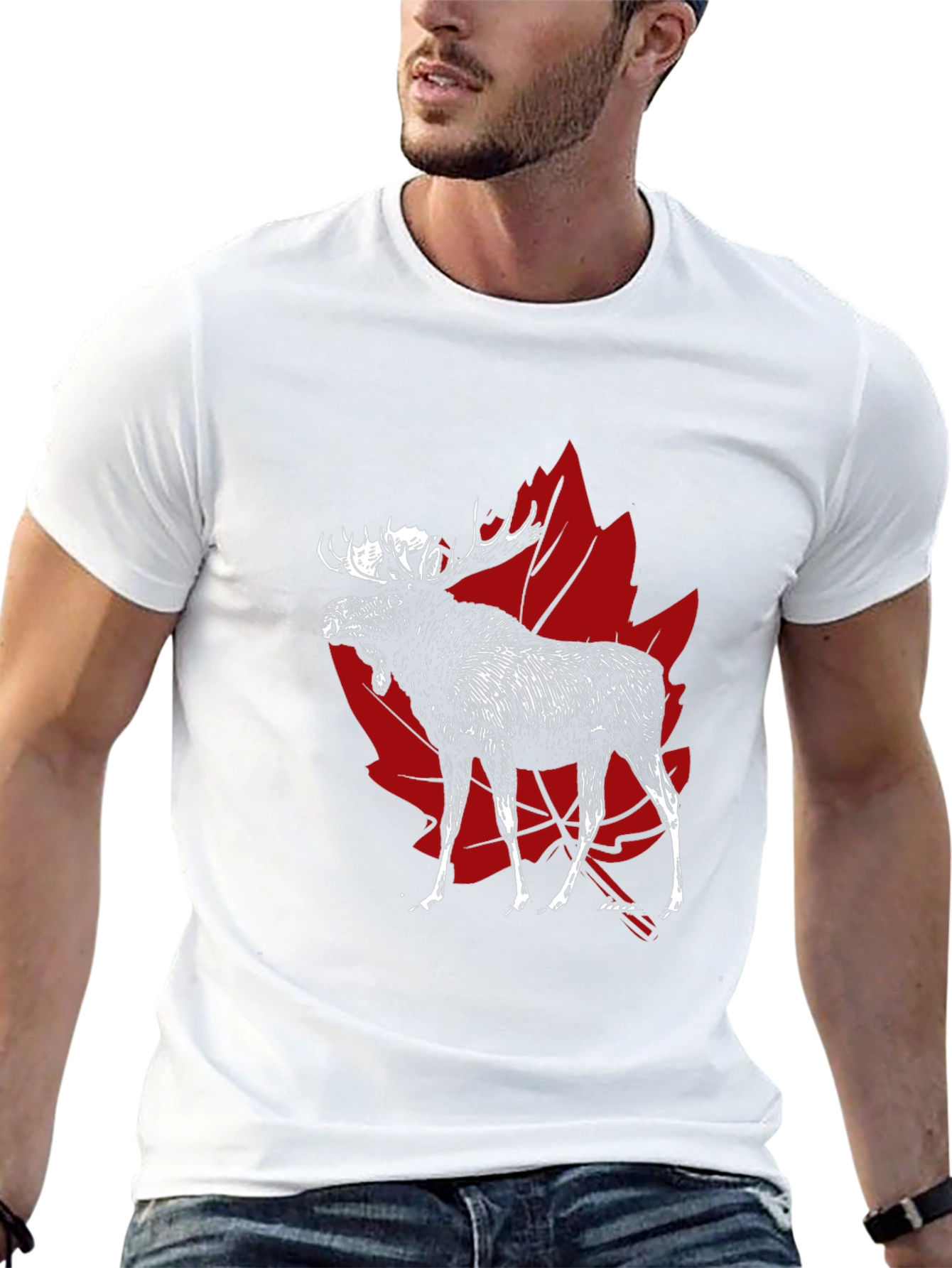 Moose Canada Maple Leaf Graphic T-Shirt