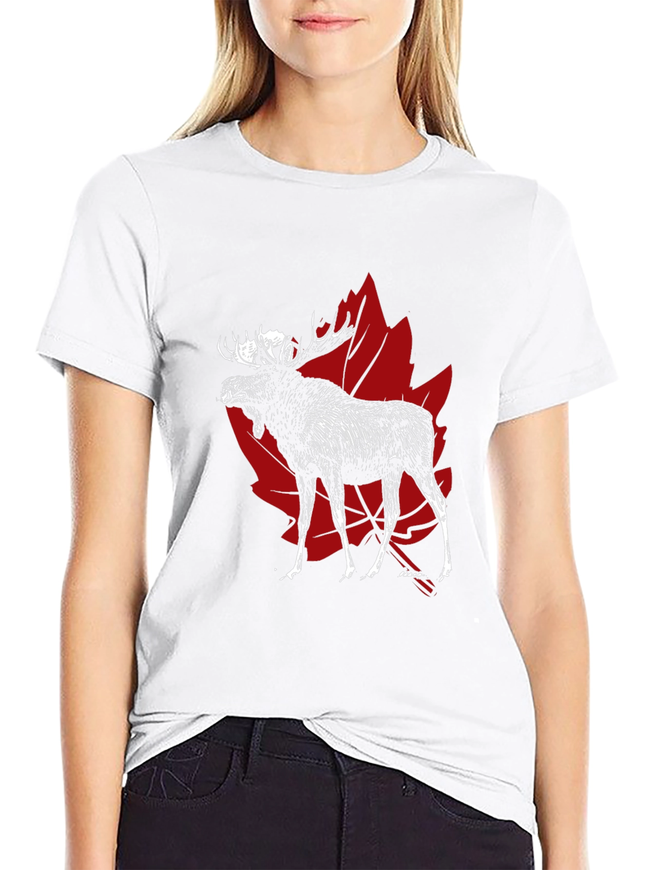 Moose Canada Maple Leaf Graphic T-Shirt