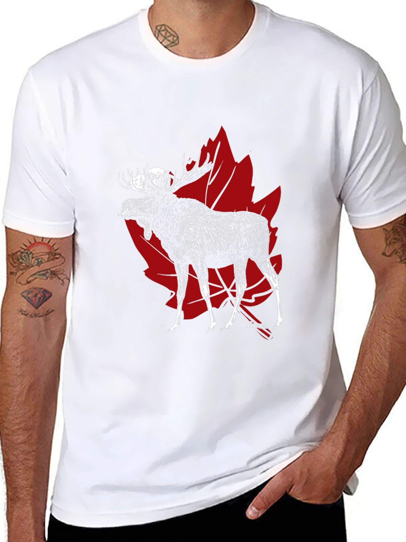 Moose Canada Maple Leaf Graphic T-Shirt
