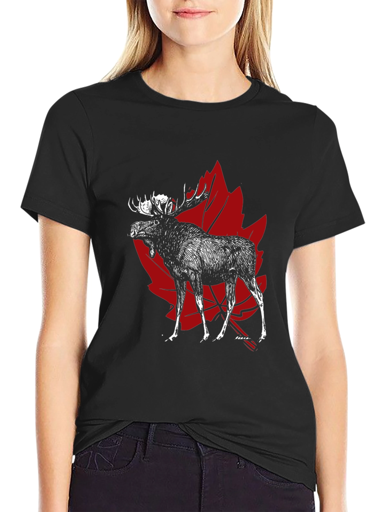 Moose Canada Maple Leaf Graphic T-Shirt