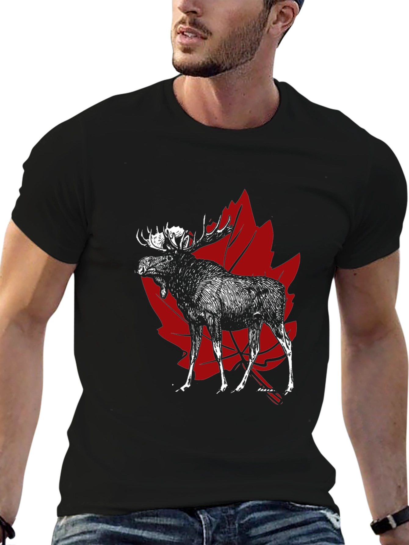 Moose Canada Maple Leaf Graphic T-Shirt