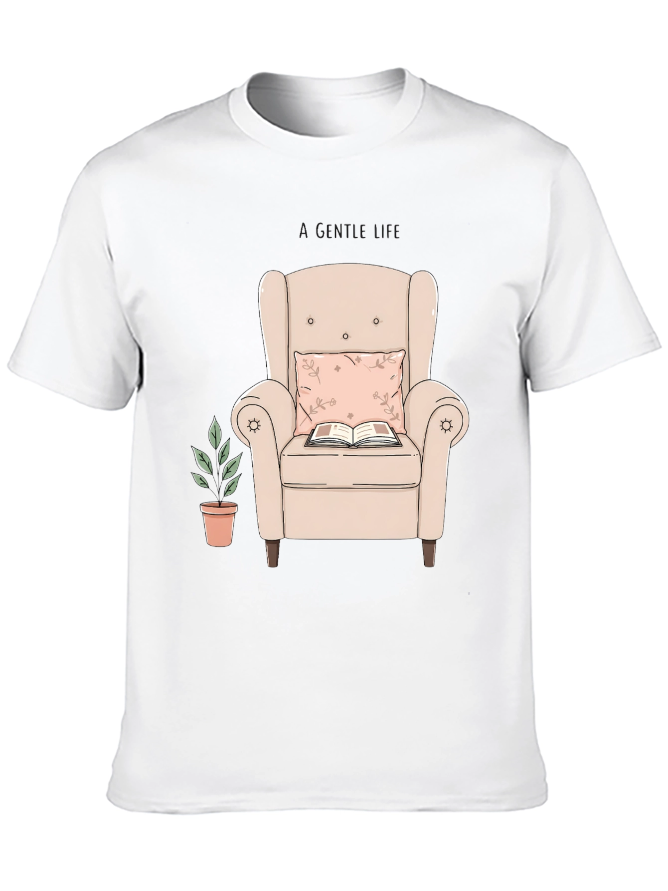Cozy Reading Nook Tee - Book & Armchair Design