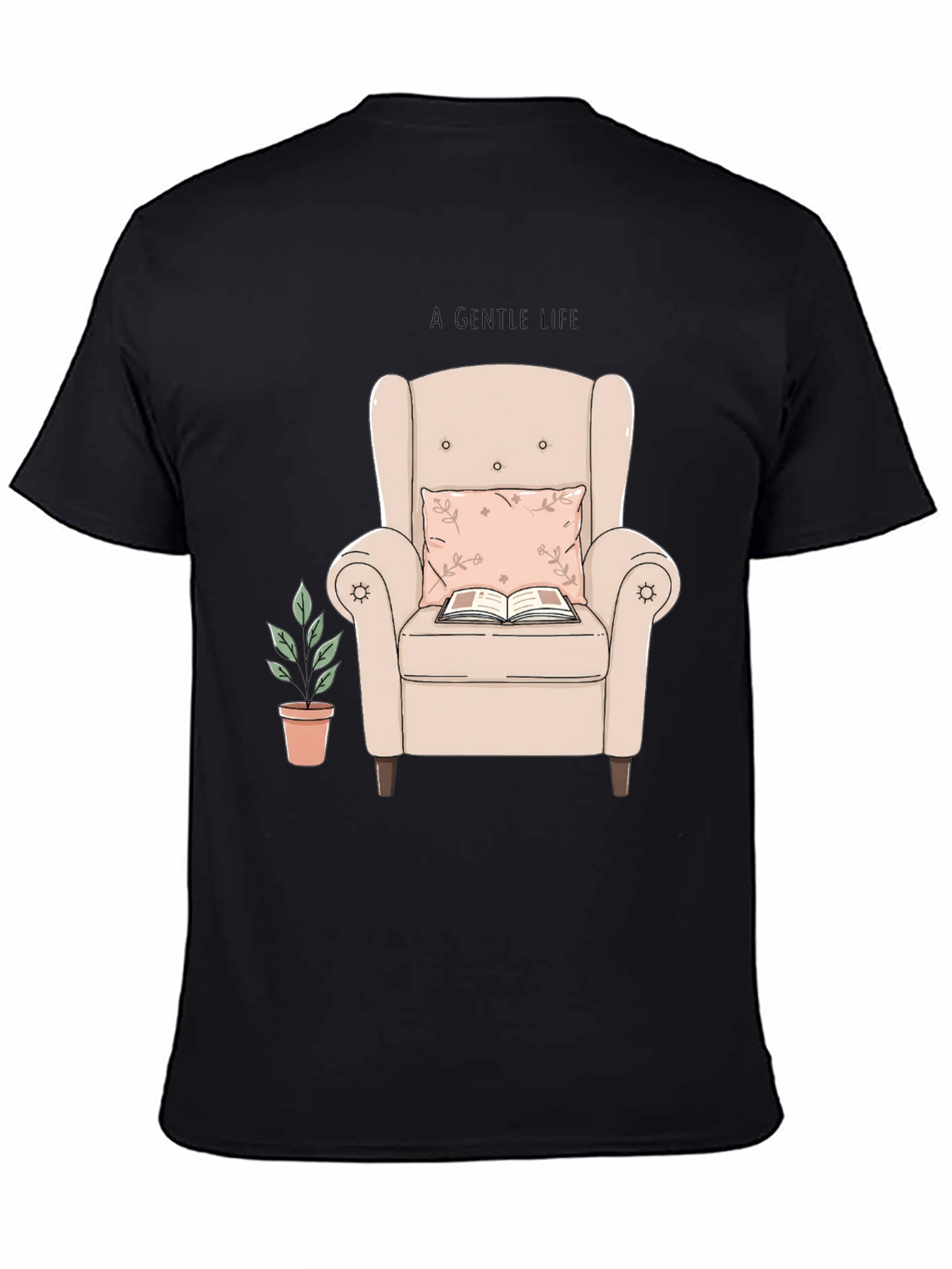 Cozy Reading Nook Tee - Book & Armchair Design