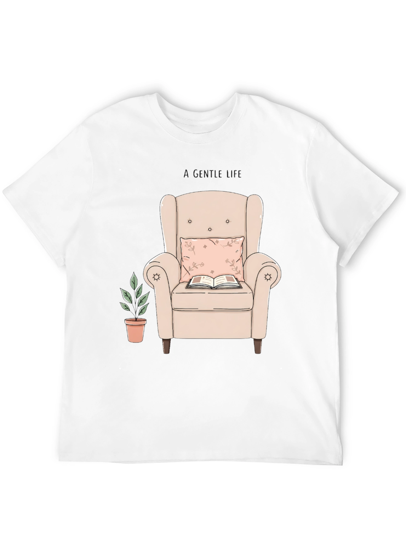 Cozy Reading Nook Tee - Book & Armchair Design