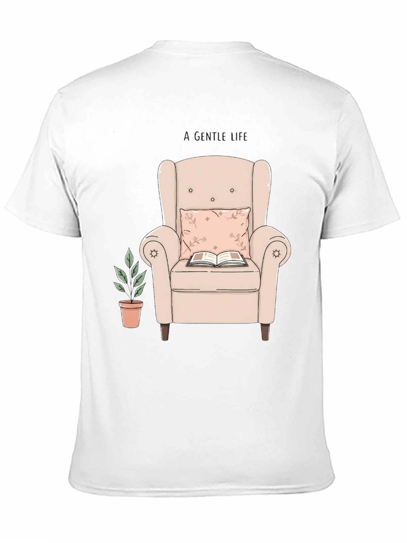 Cozy Reading Nook Tee - Book & Armchair Design