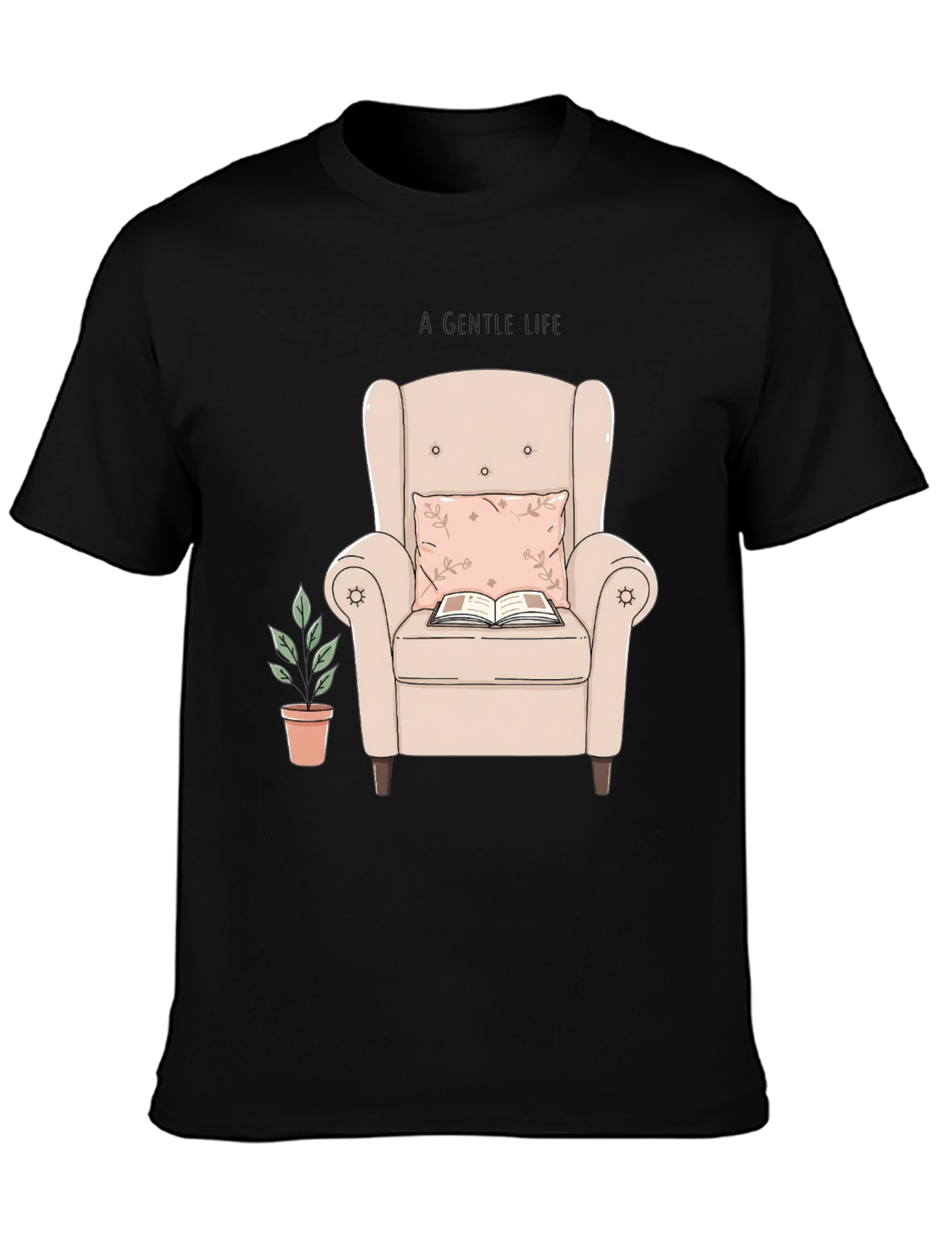 Cozy Reading Nook Tee - Book & Armchair Design