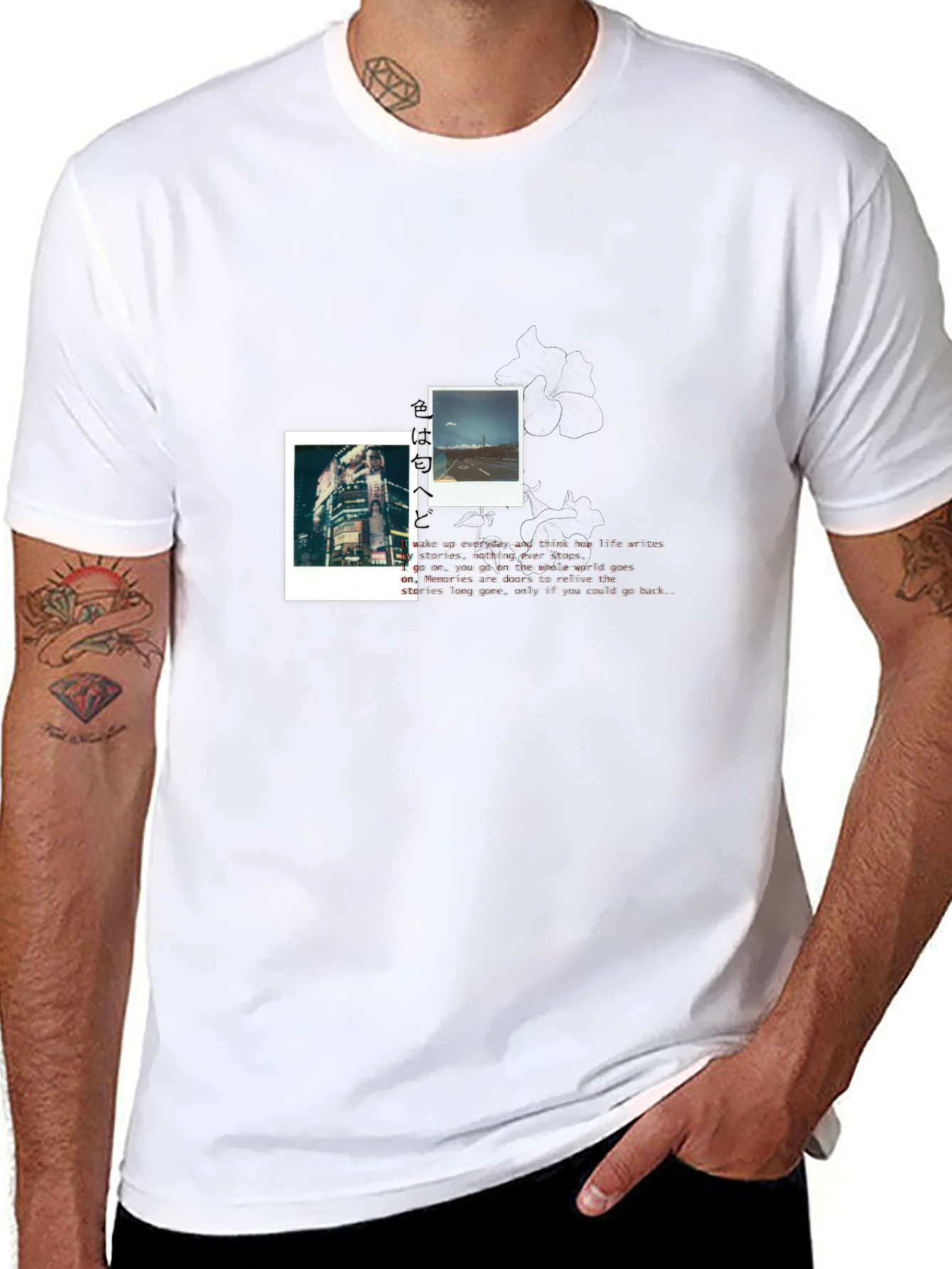 Trendy Black T-Shirt with Photo Print Design