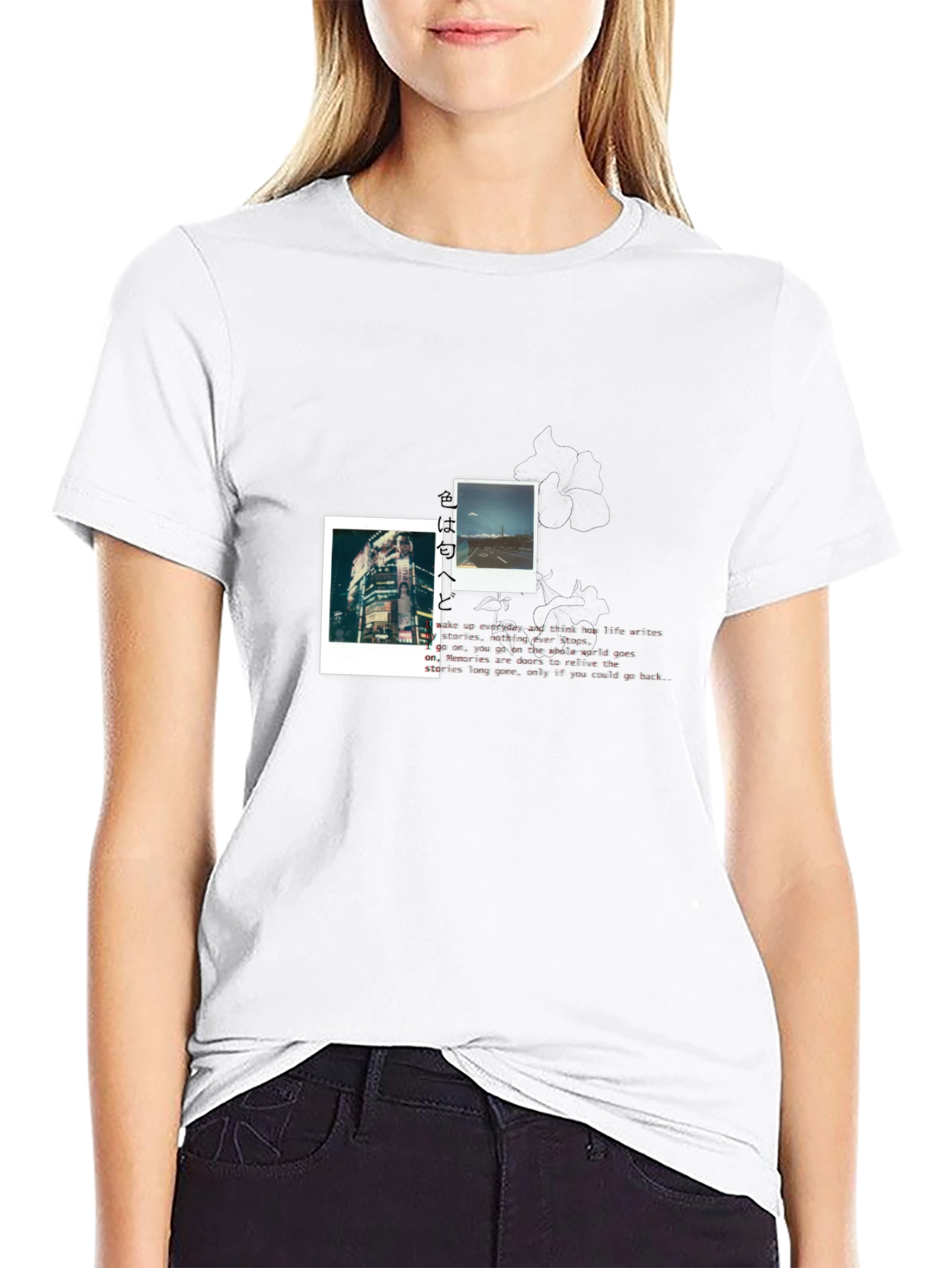 Trendy Black T-Shirt with Photo Print Design