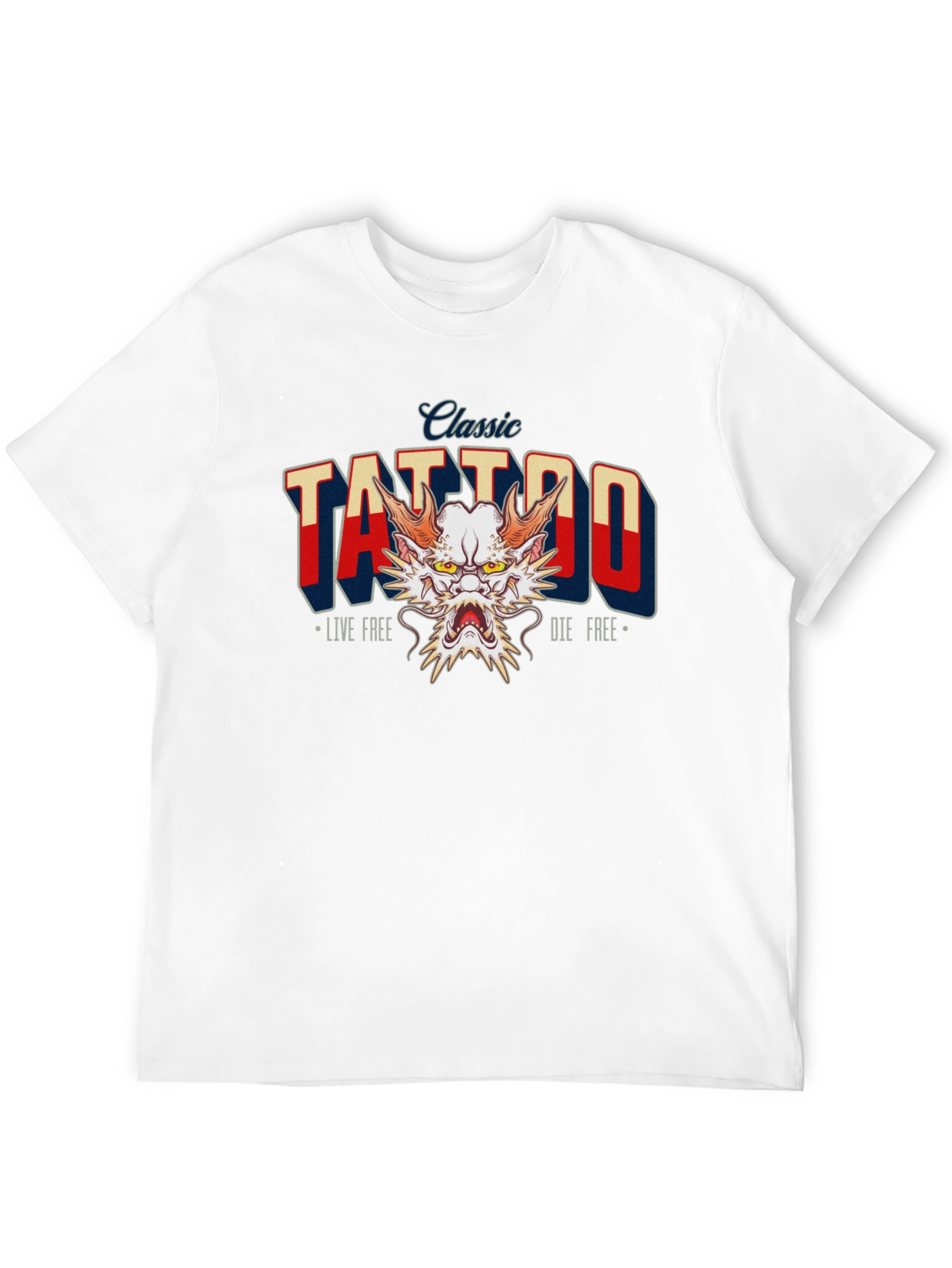 Classic Tattoo Dragon Graphic T-Shirt