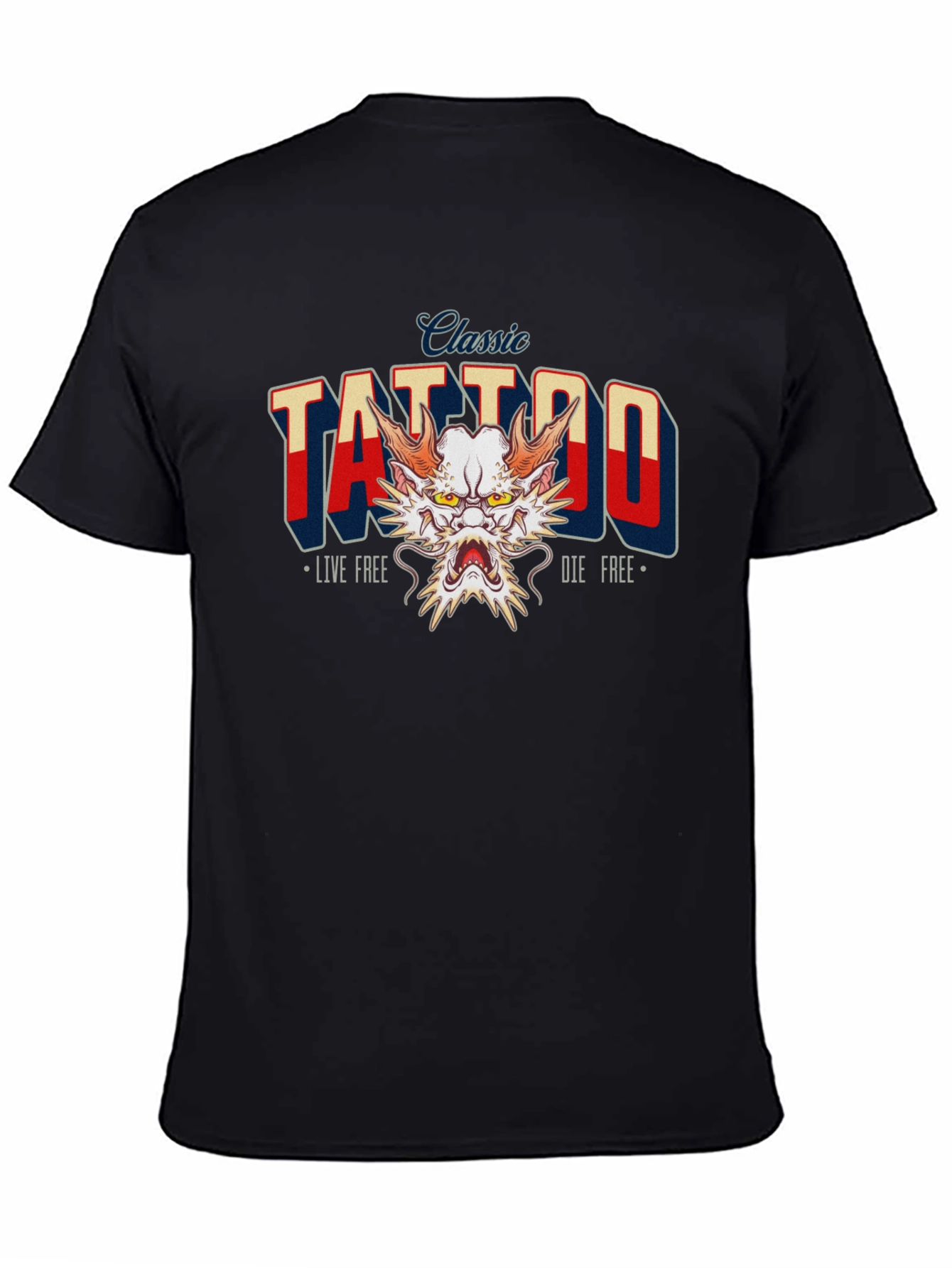 Classic Tattoo Dragon Graphic T-Shirt