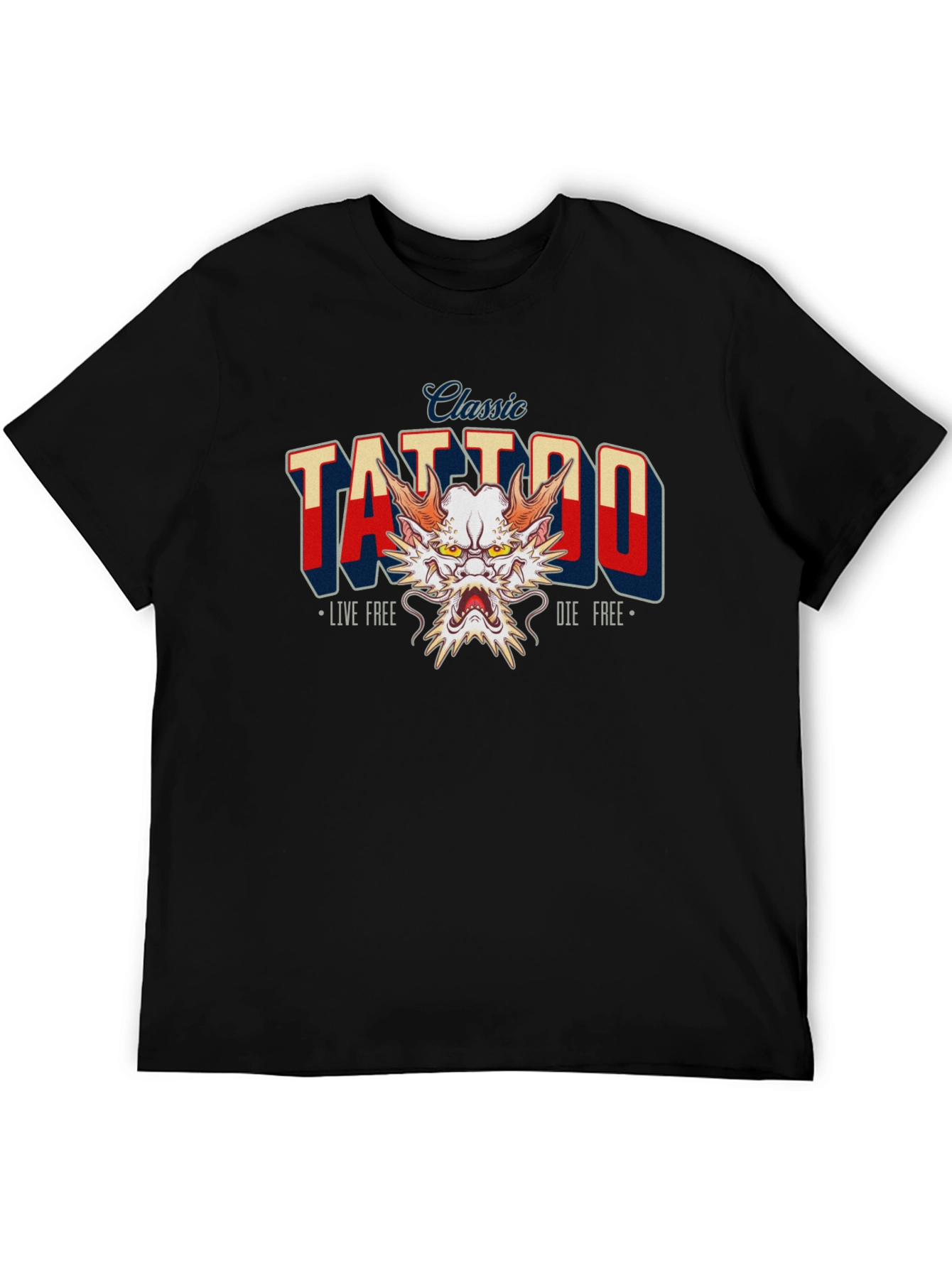 Classic Tattoo Dragon Graphic T-Shirt