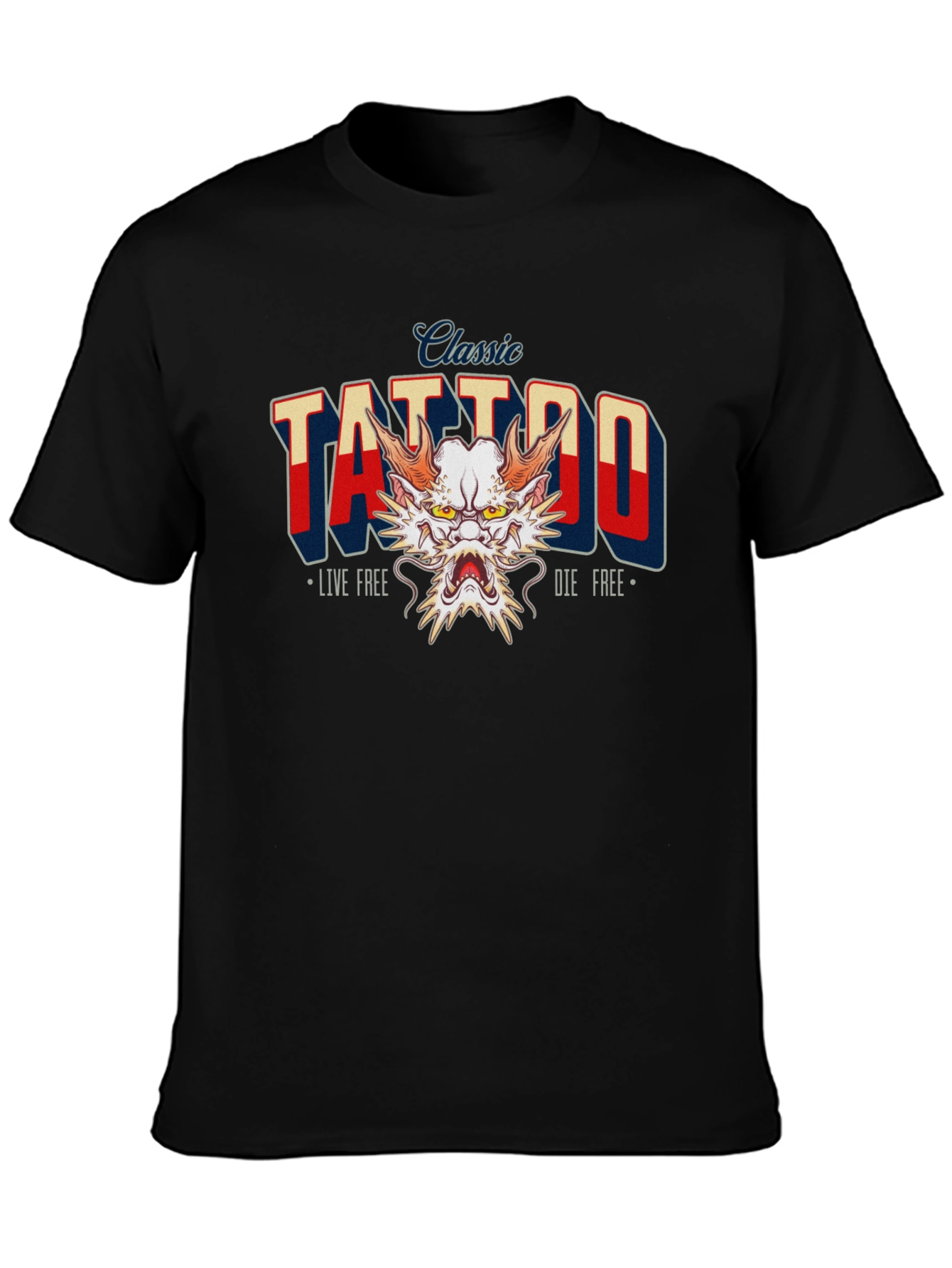 Classic Tattoo Dragon Graphic T-Shirt