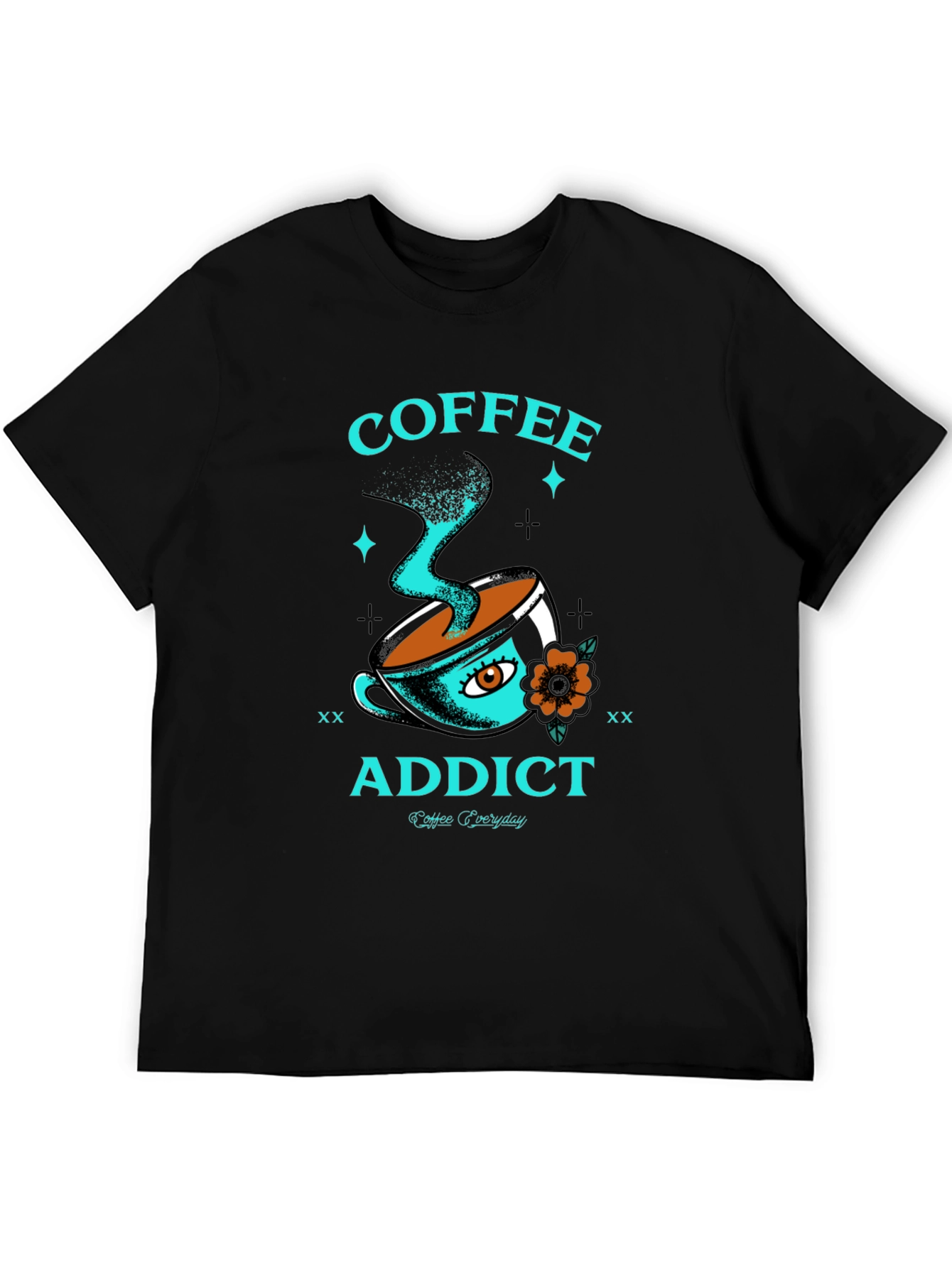Coffee Addict Graphic Tee - Black Crewneck