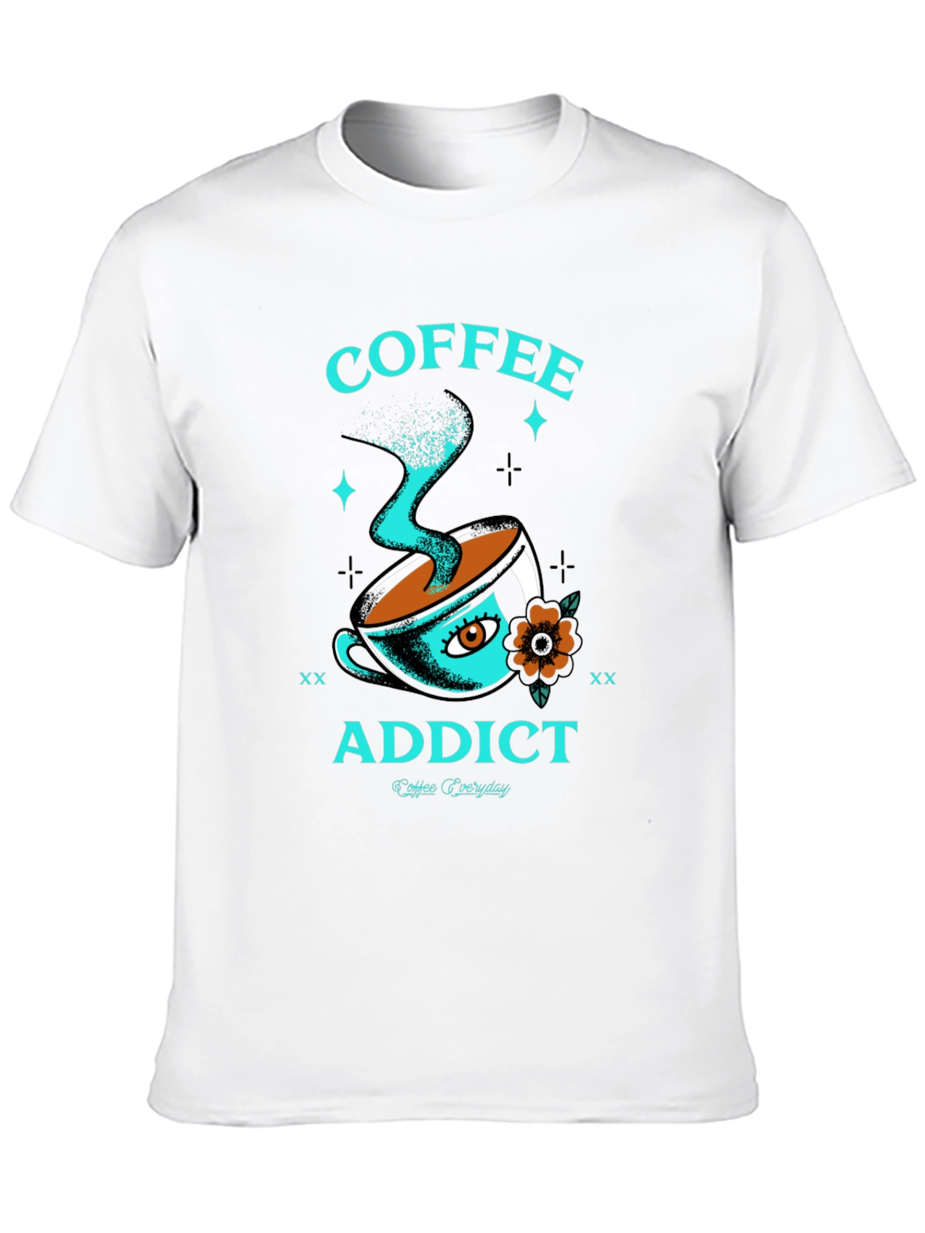Coffee Addict Graphic Tee - Black Crewneck
