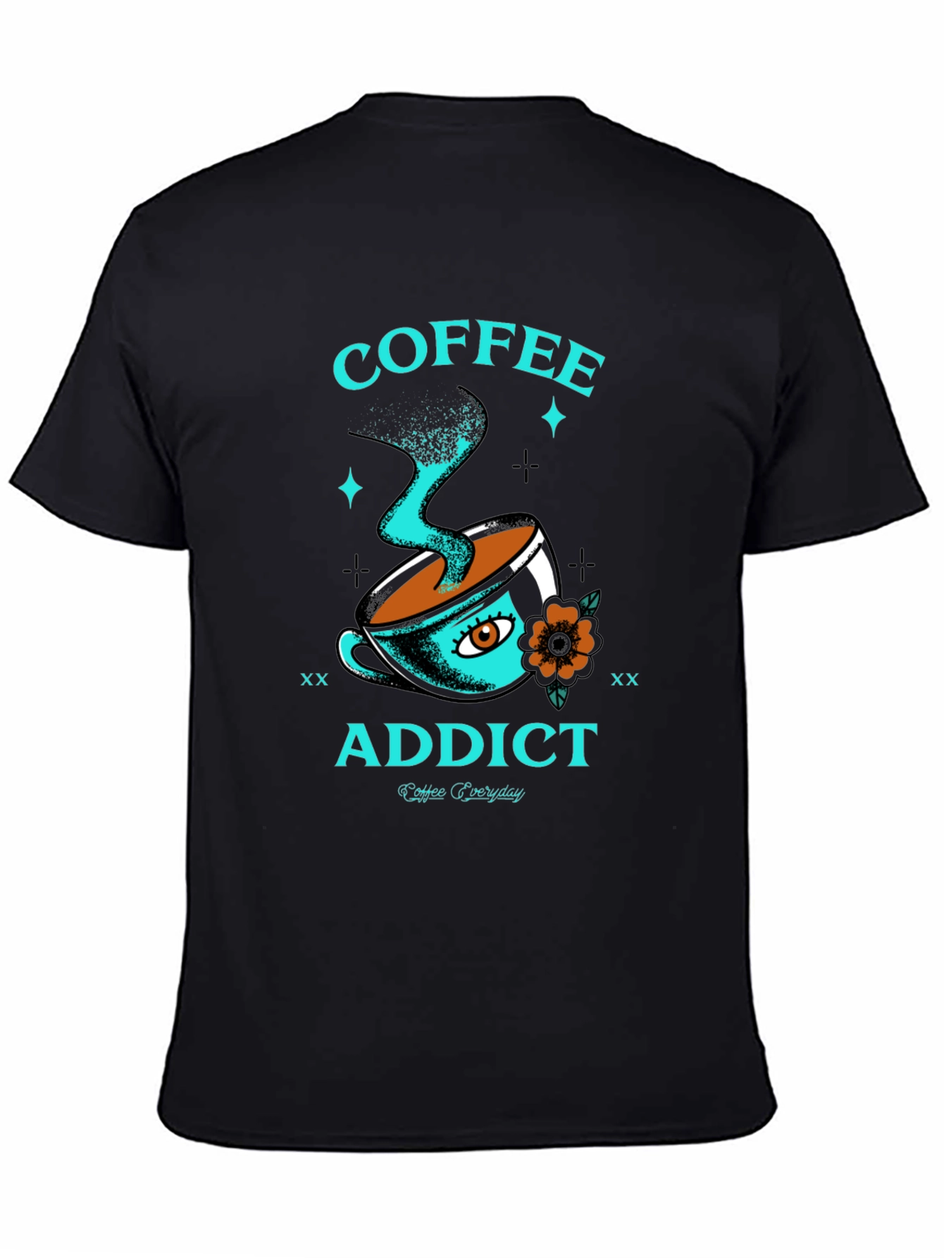 Coffee Addict Graphic Tee - Black Crewneck