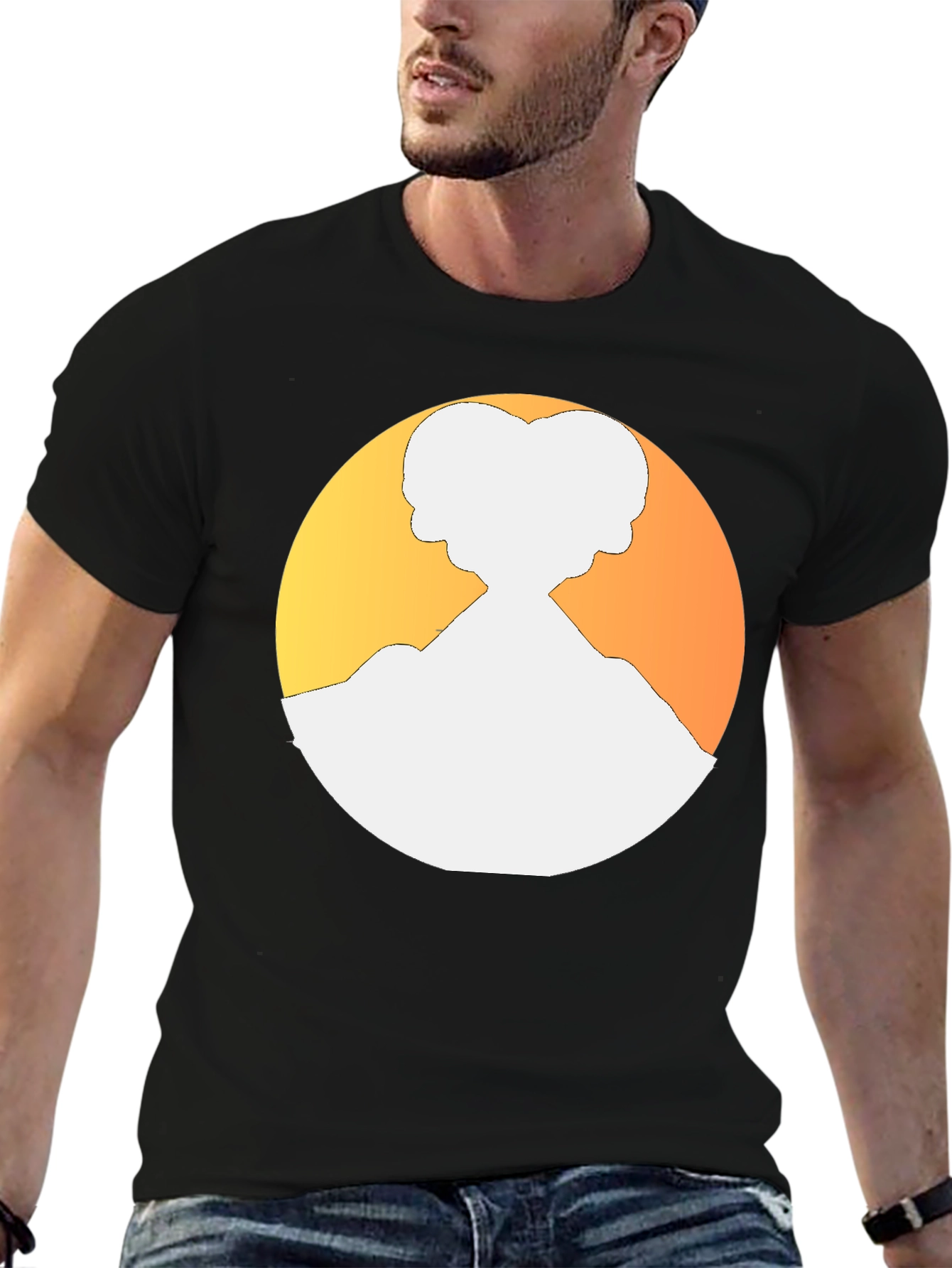 Silhouette Graphic Tee - Retro Style Black T-Shirt