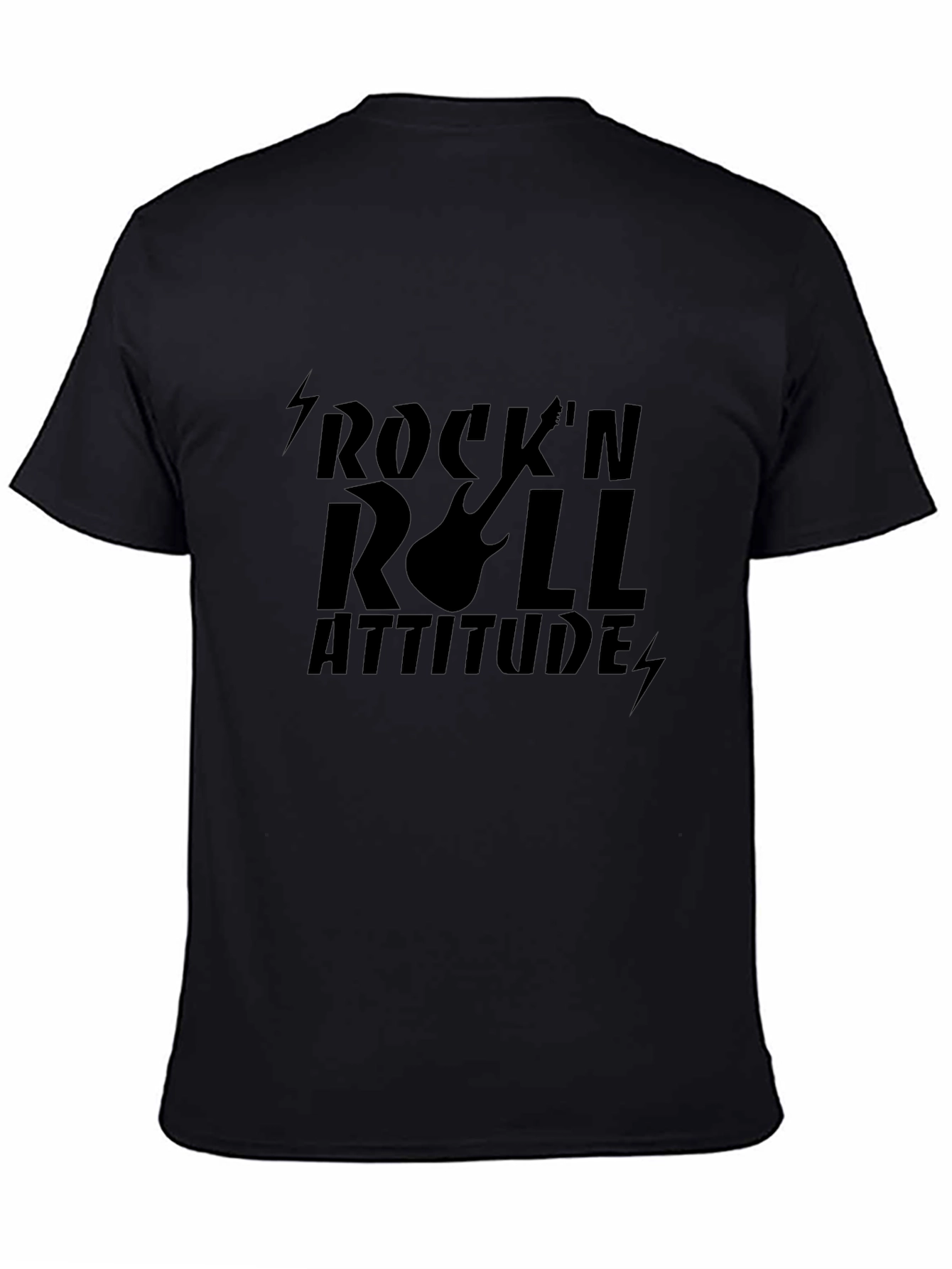 RocknRoll Attitude Graphic Black T-Shirt