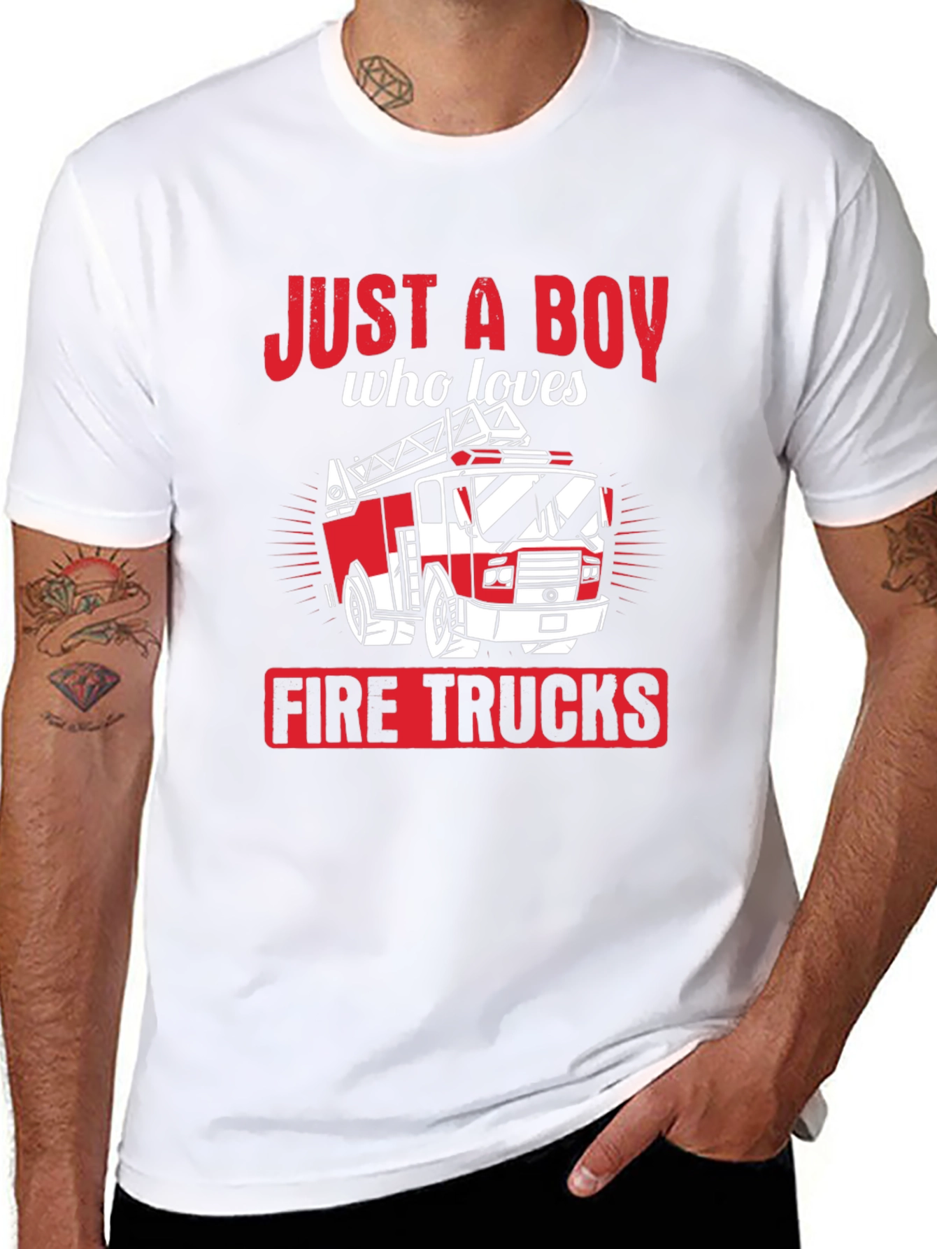 Boy Who Loves Firetrucks T-Shirt