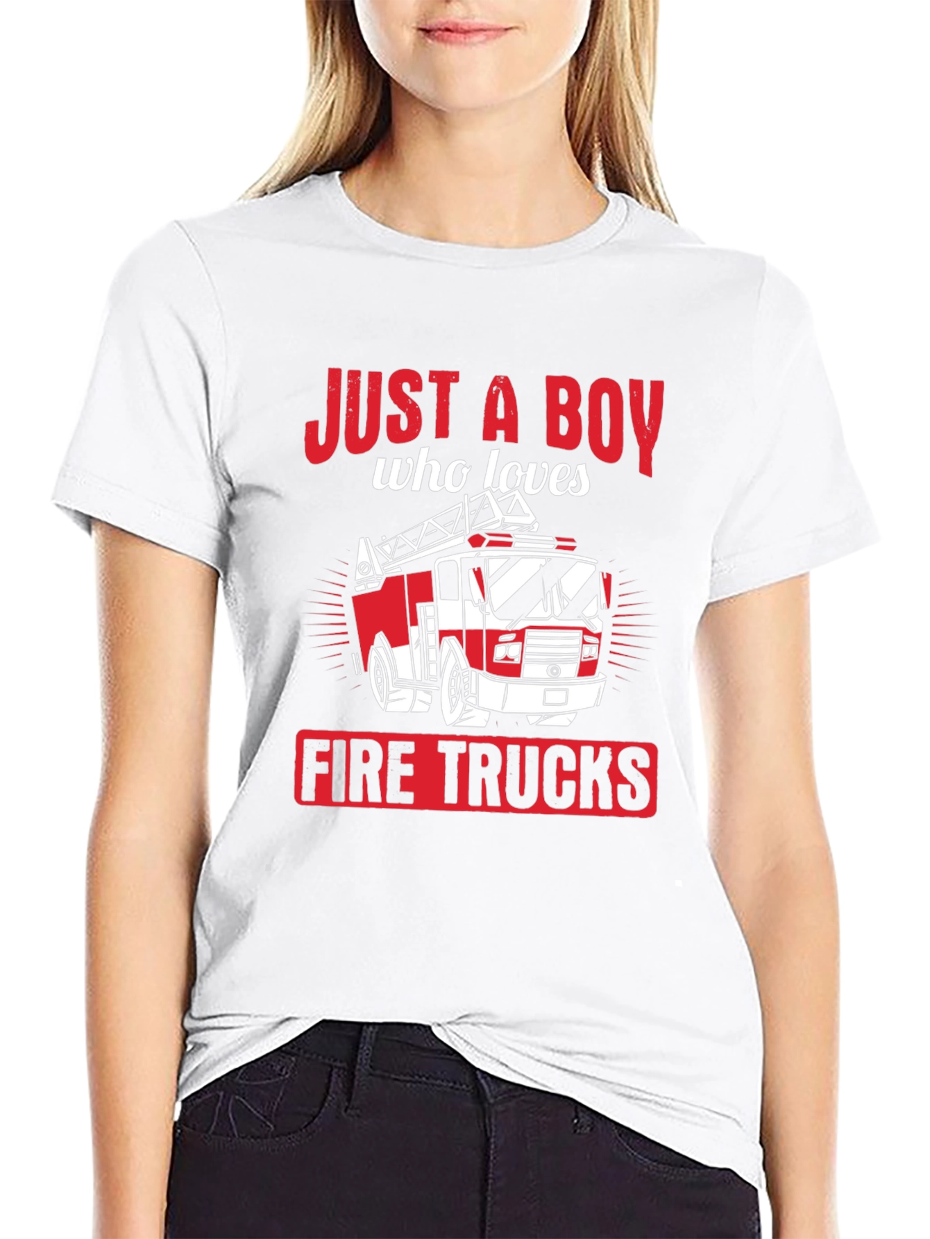 Boy Who Loves Firetrucks T-Shirt