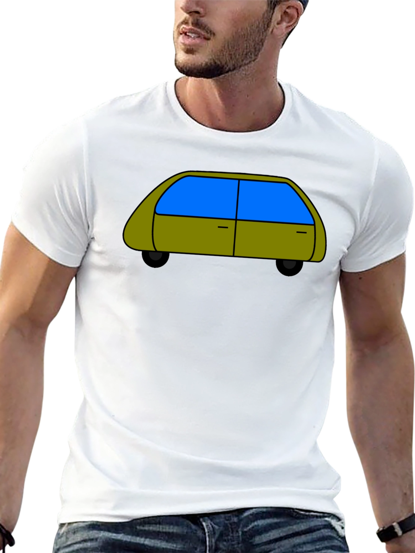 Retro Futuristic Car T-Shirt - Novelty Graphic Tee