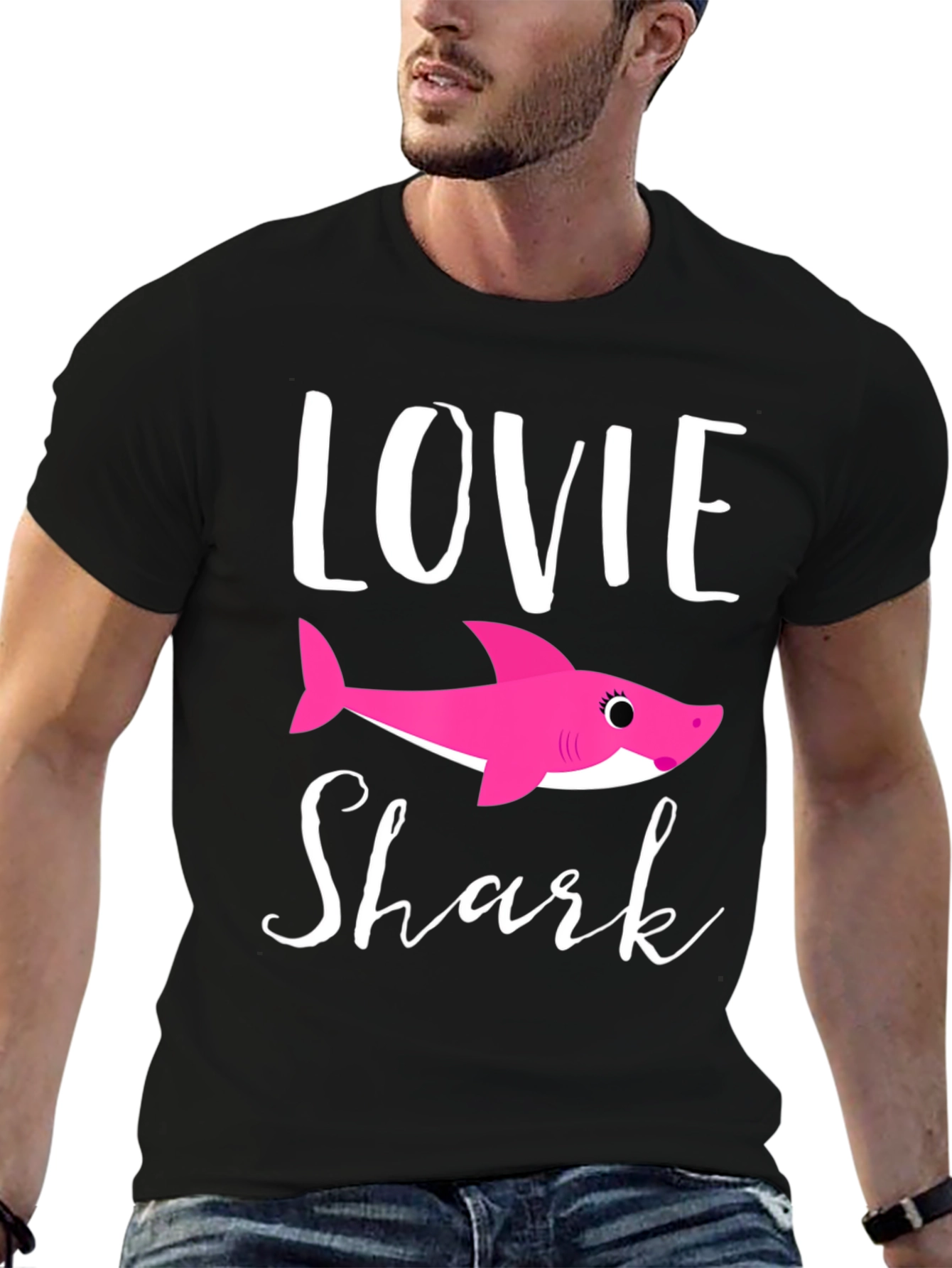 Lovie Shark Black T-Shirt