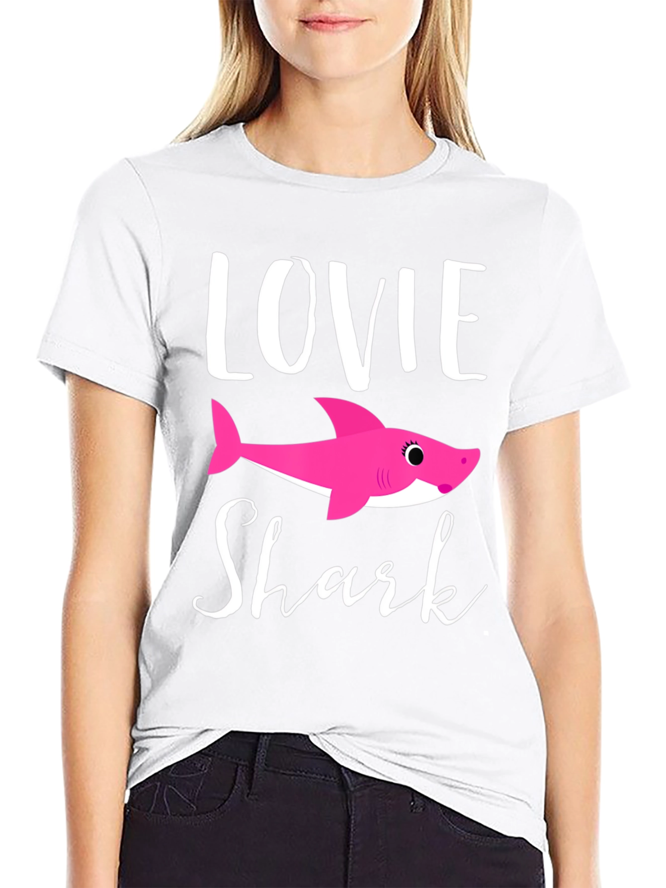 Lovie Shark Black T-Shirt