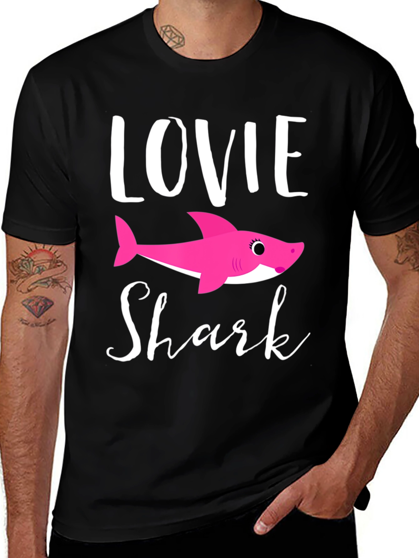 Lovie Shark Black T-Shirt