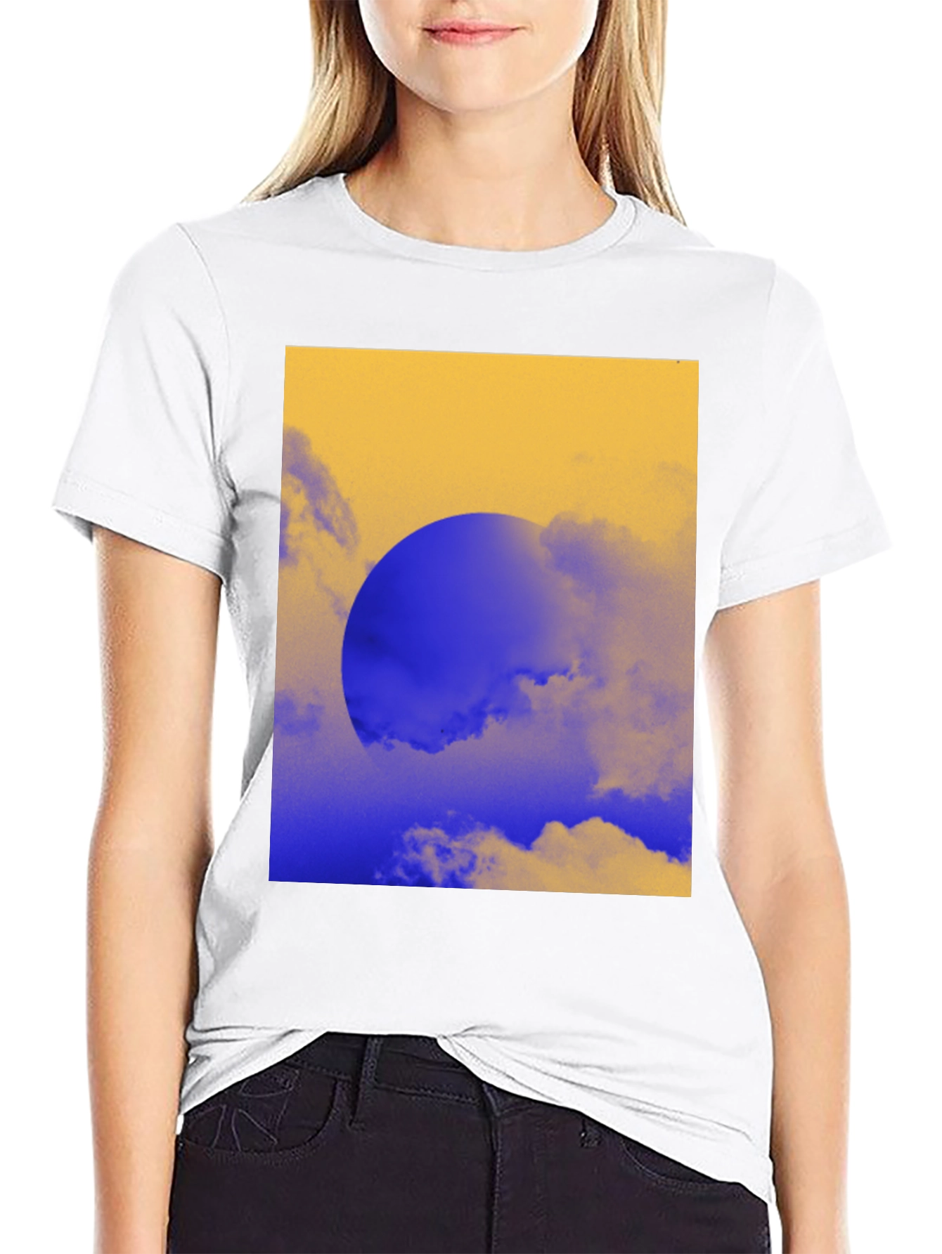Abstract Sunset Graphic Tee - Black