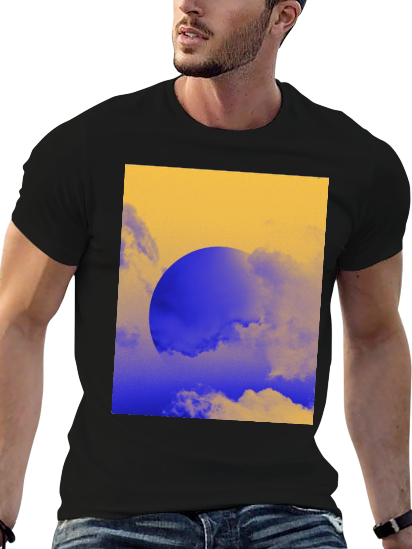 Abstract Sunset Graphic Tee - Black