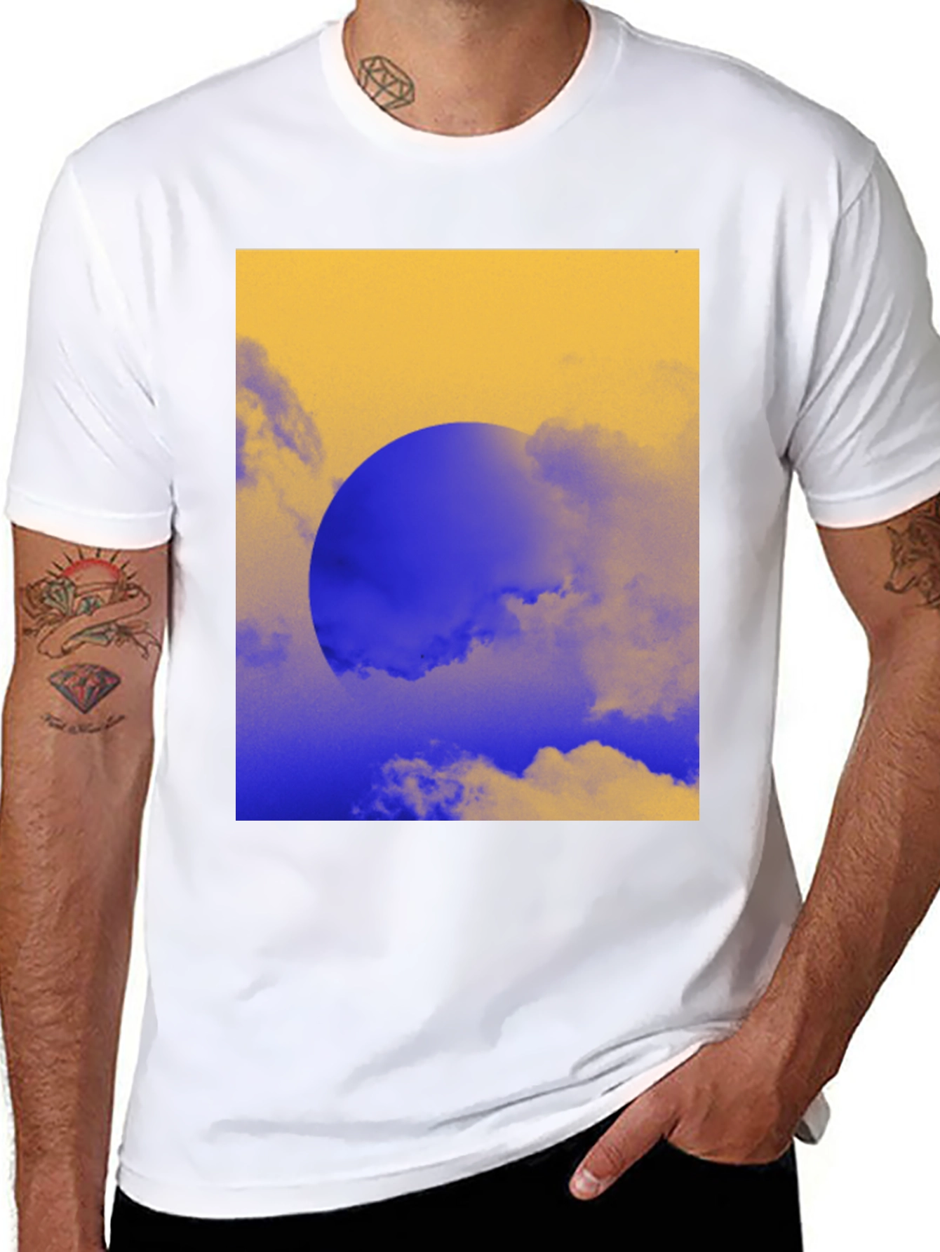 Abstract Sunset Graphic Tee - Black