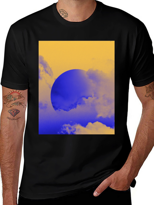 Abstract Sunset Graphic Tee - Black