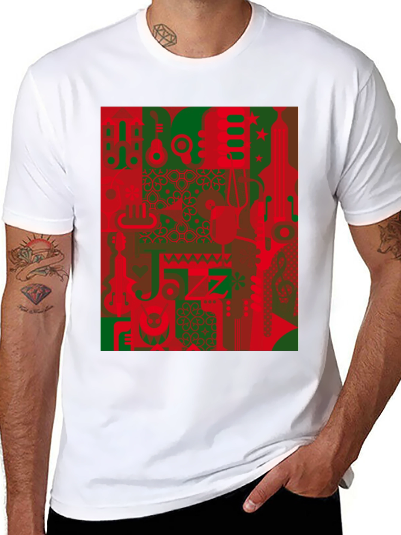 Retro Jazz Instrument Graphic Tee