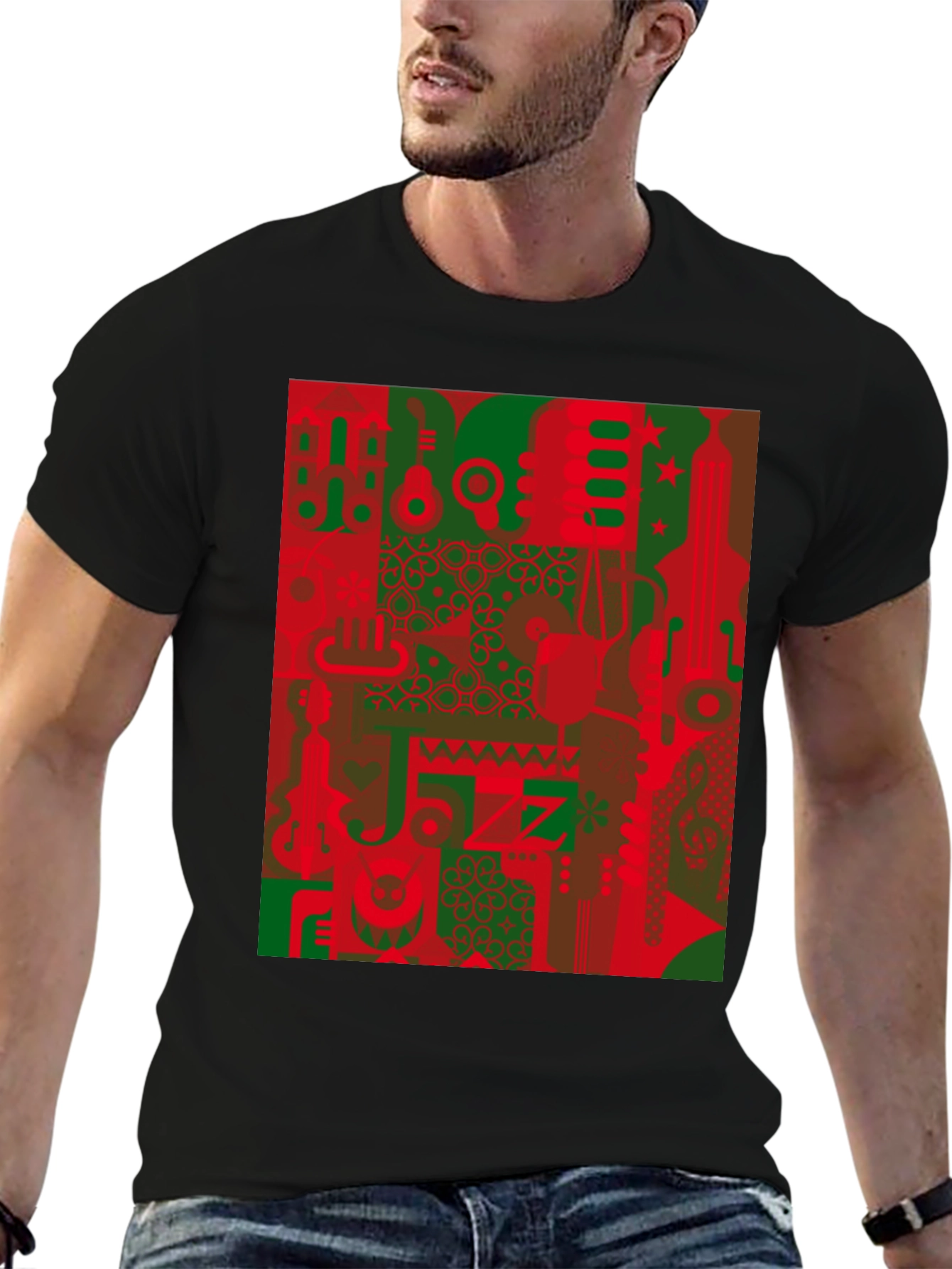 Retro Jazz Instrument Graphic Tee