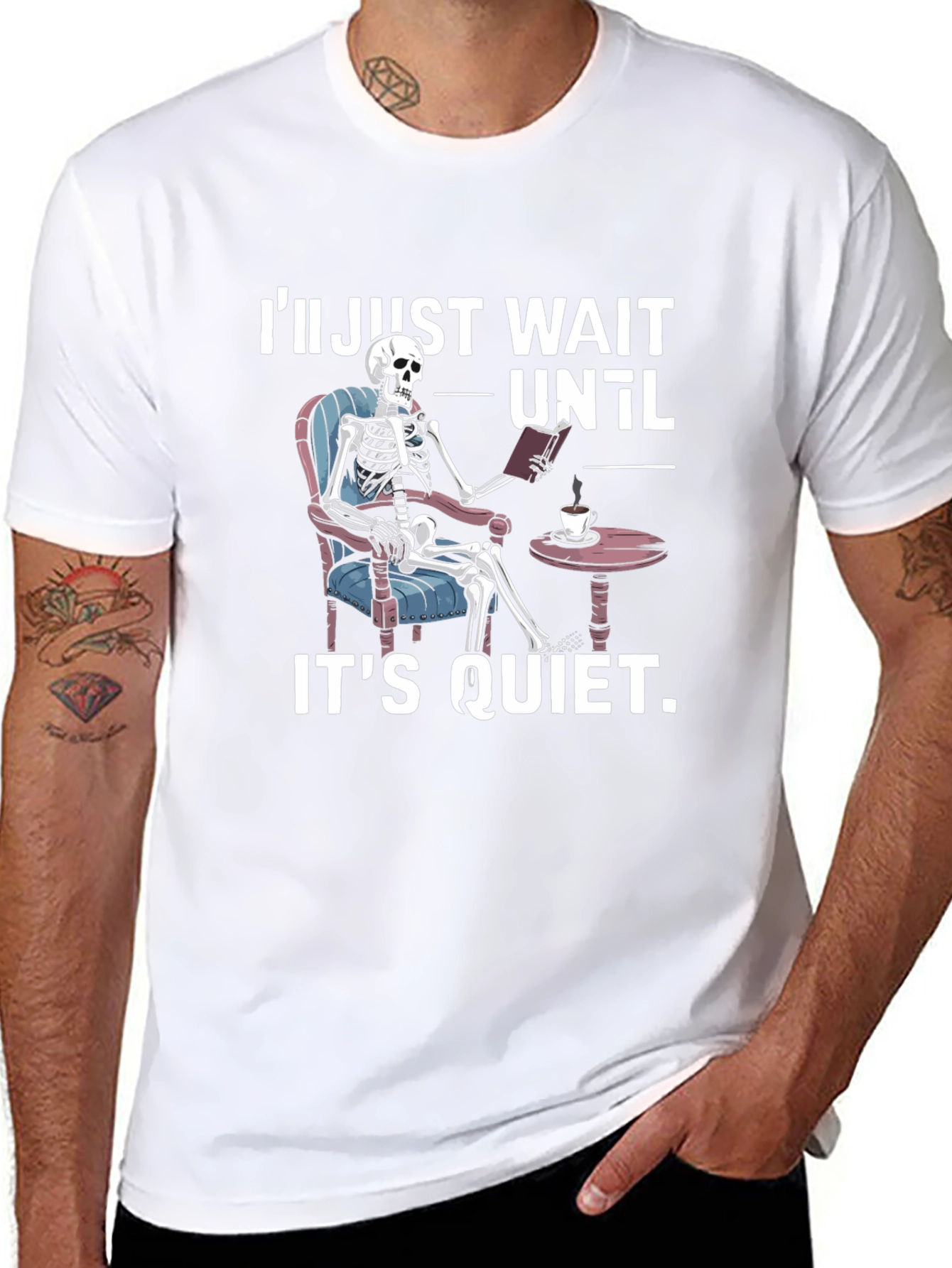Quiet Skeleton Reading T-Shirt