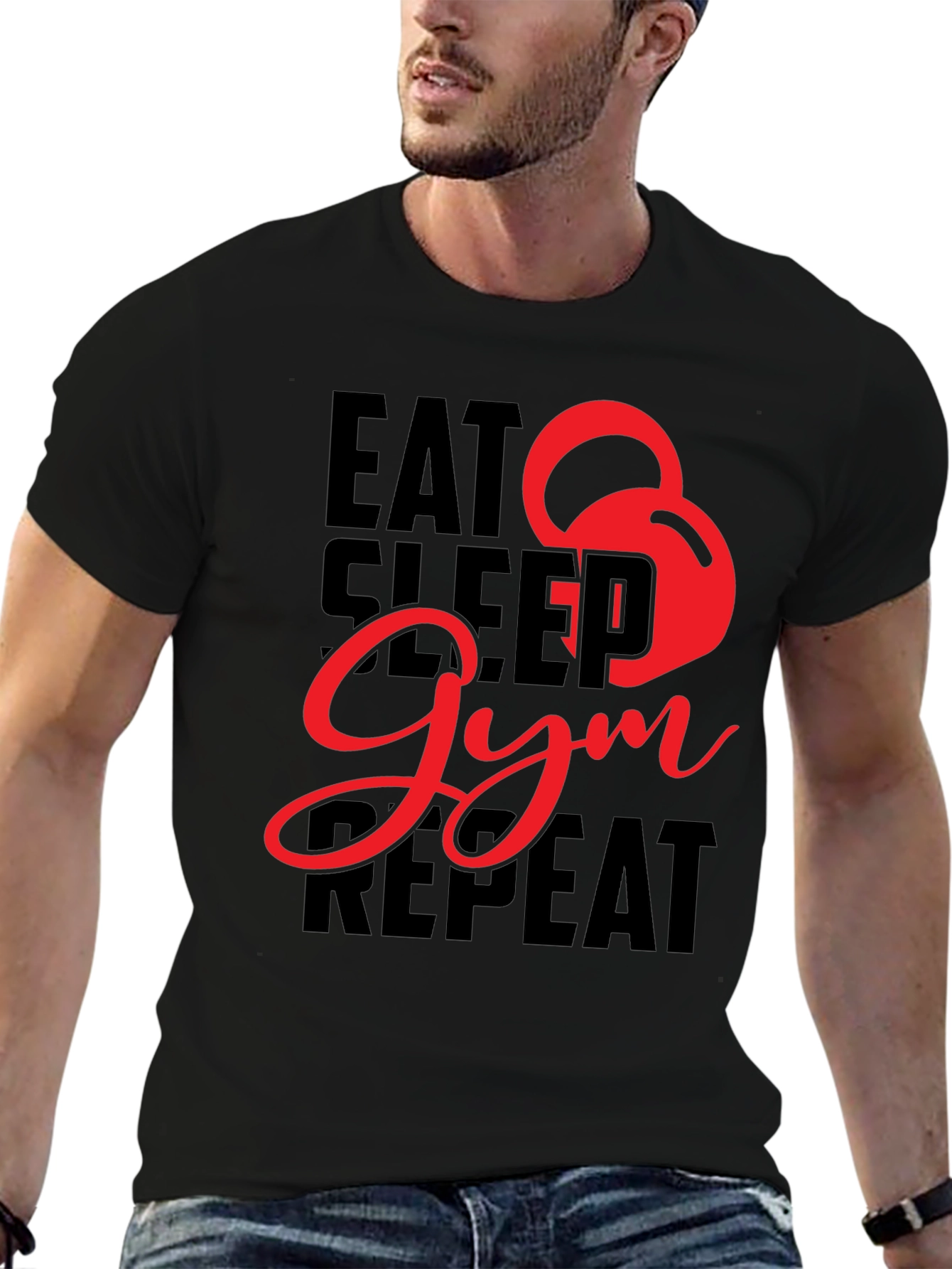 Eat Sleep Gym Repeat Graphic Tee