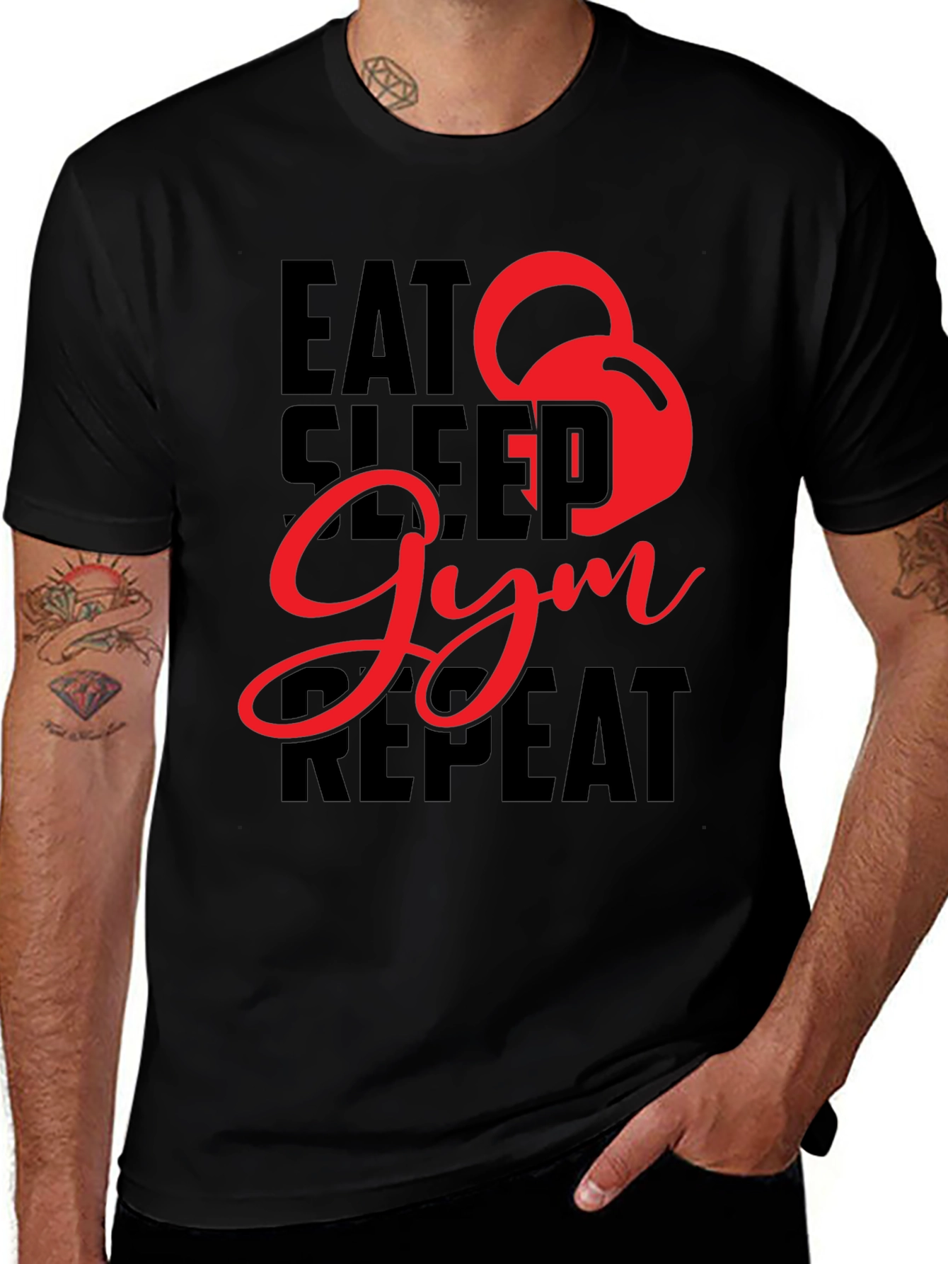 Eat Sleep Gym Repeat Graphic Tee