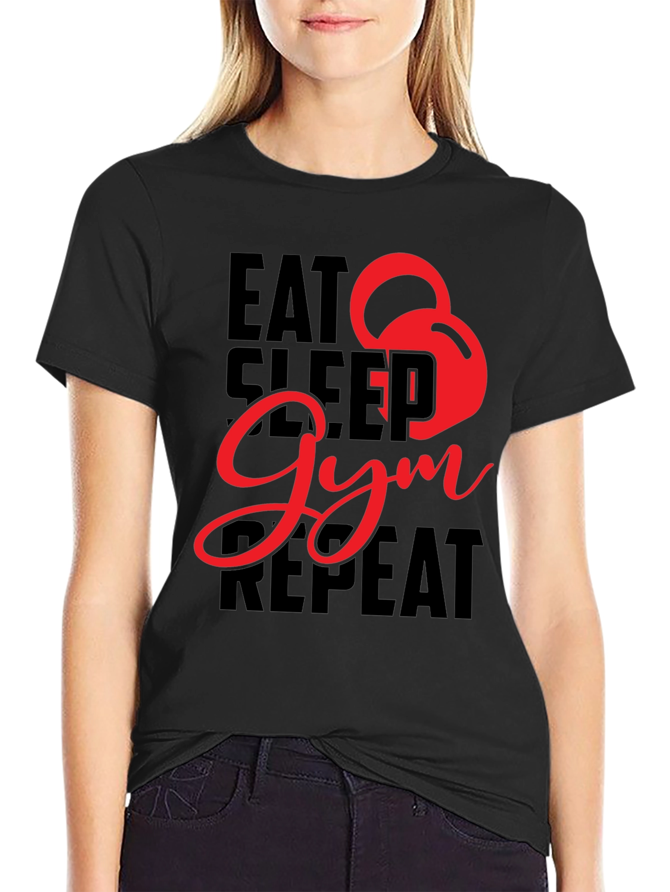 Eat Sleep Gym Repeat Graphic Tee