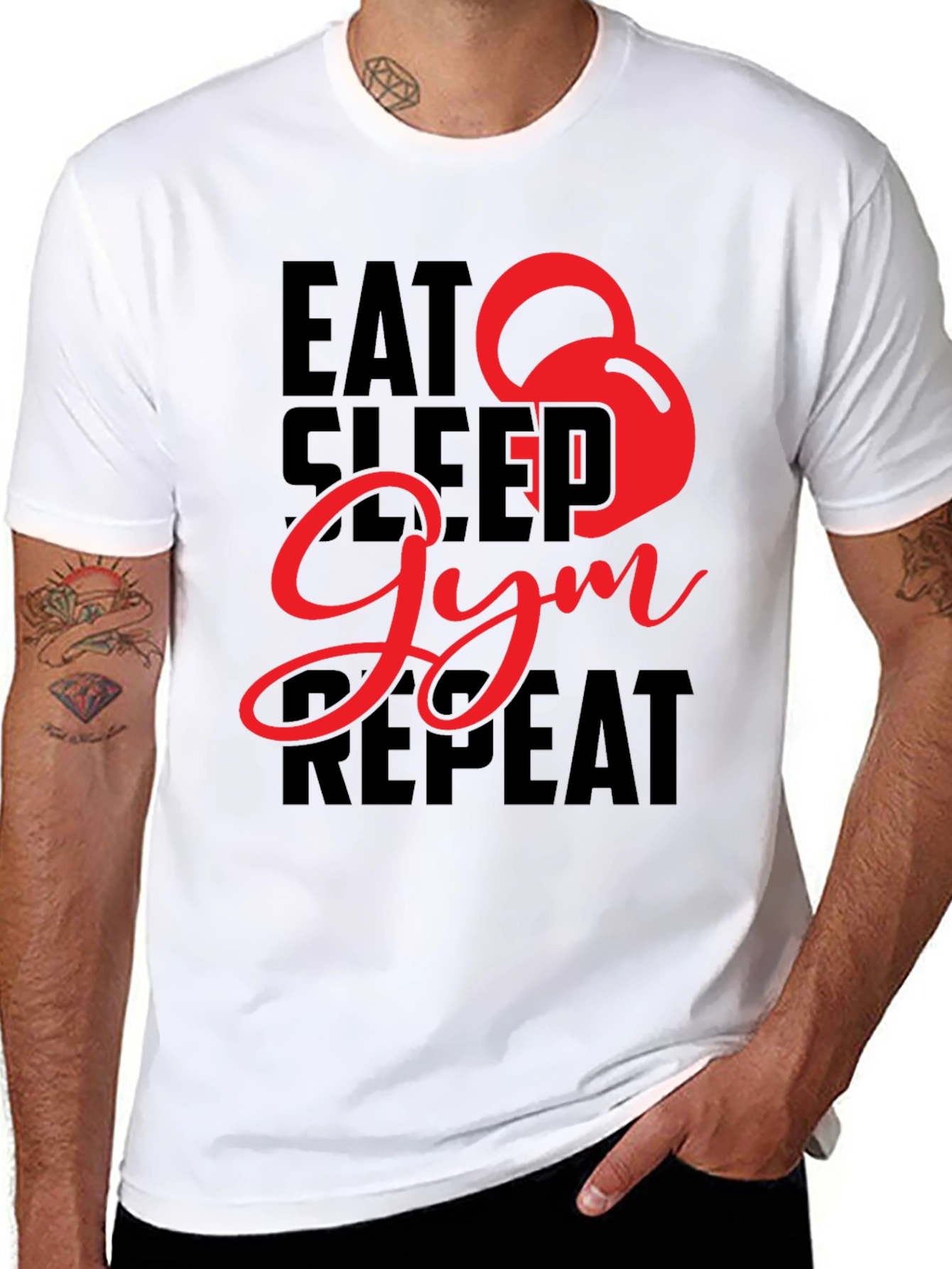 Eat Sleep Gym Repeat Graphic Tee
