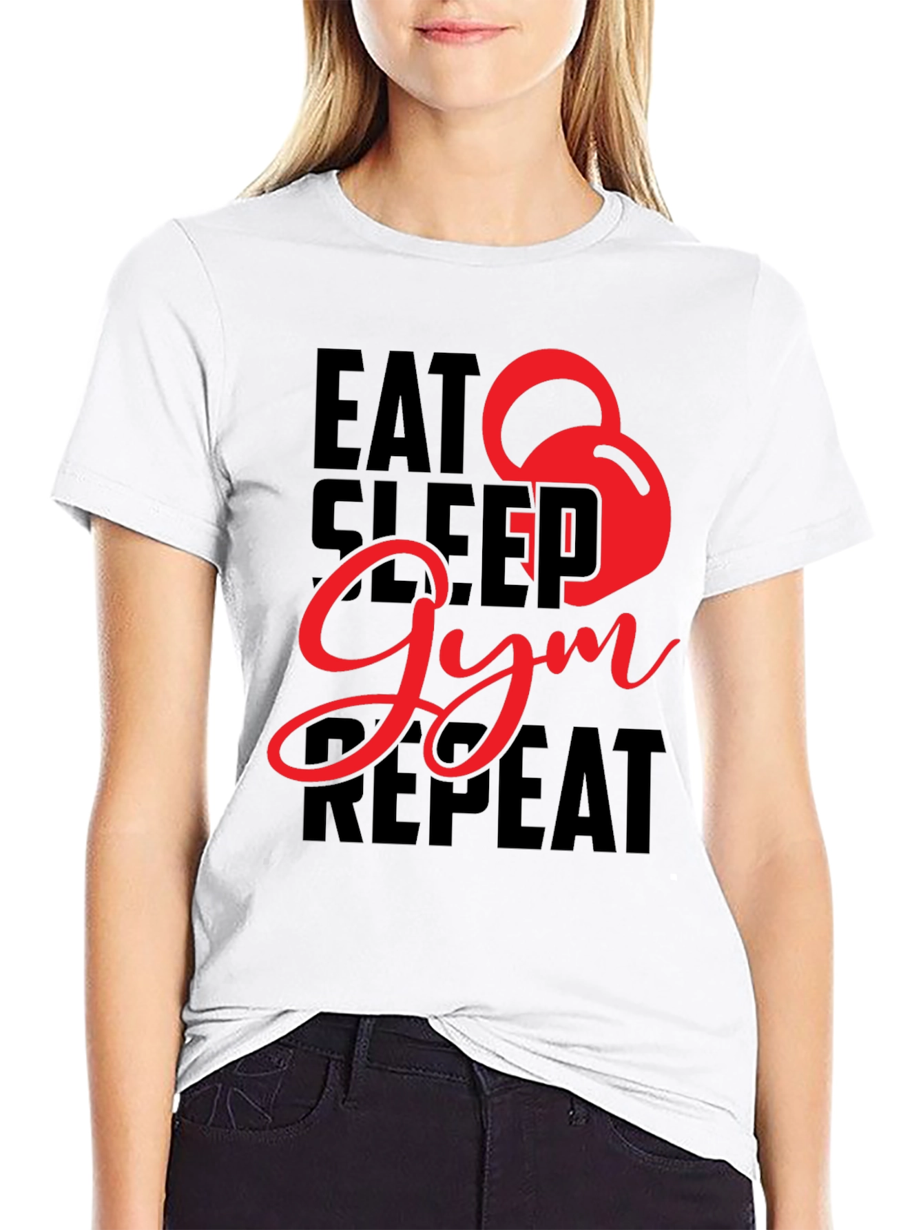 Eat Sleep Gym Repeat Graphic Tee