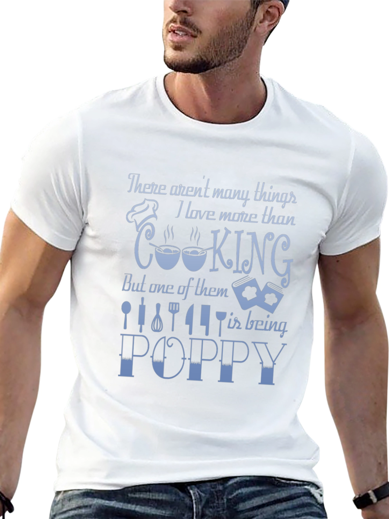 Cooking Poppy Graphic Tee - Gift for Grandpa