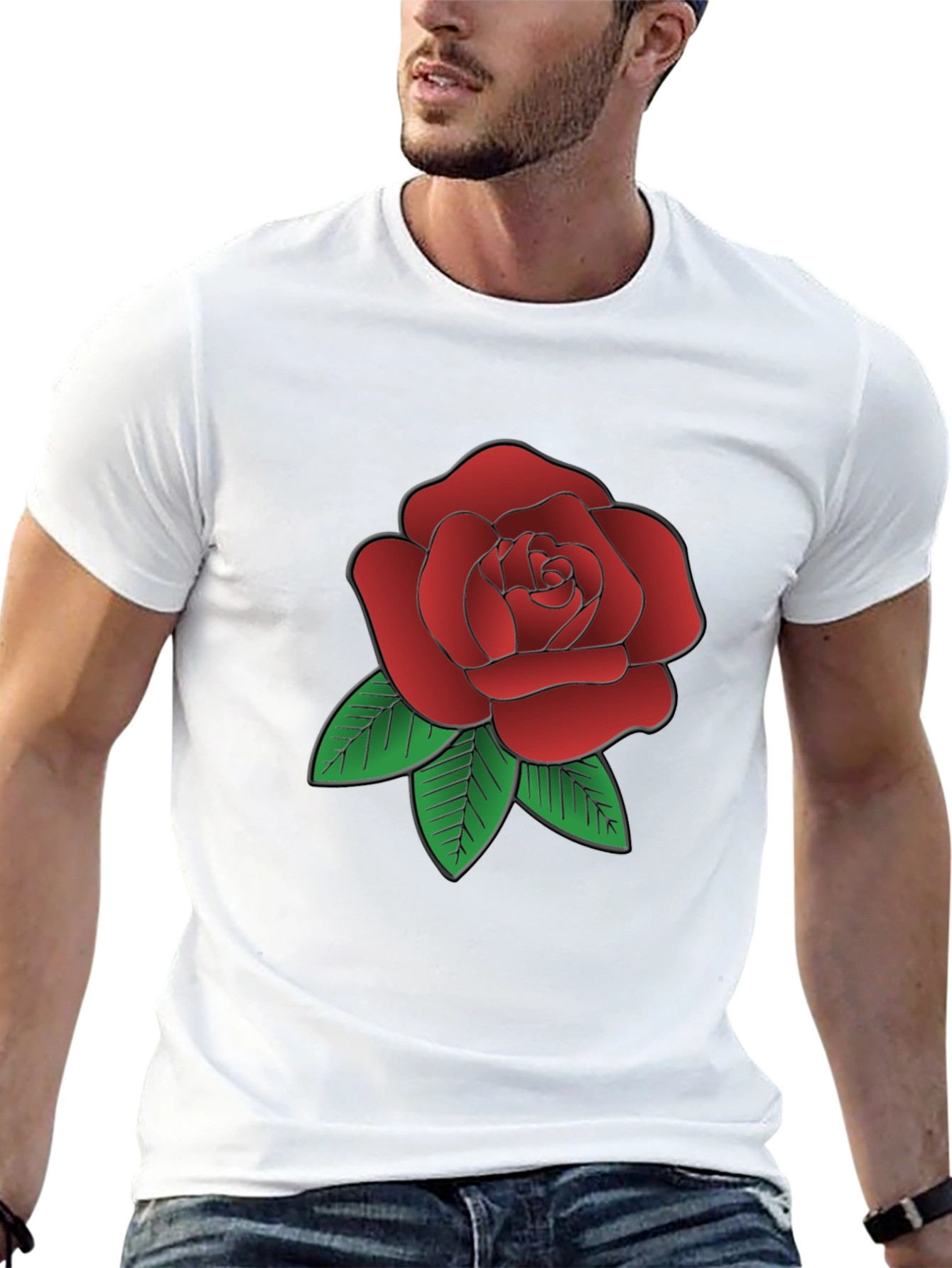 Rose Graphic Black T-Shirt - Classic Floral Tee