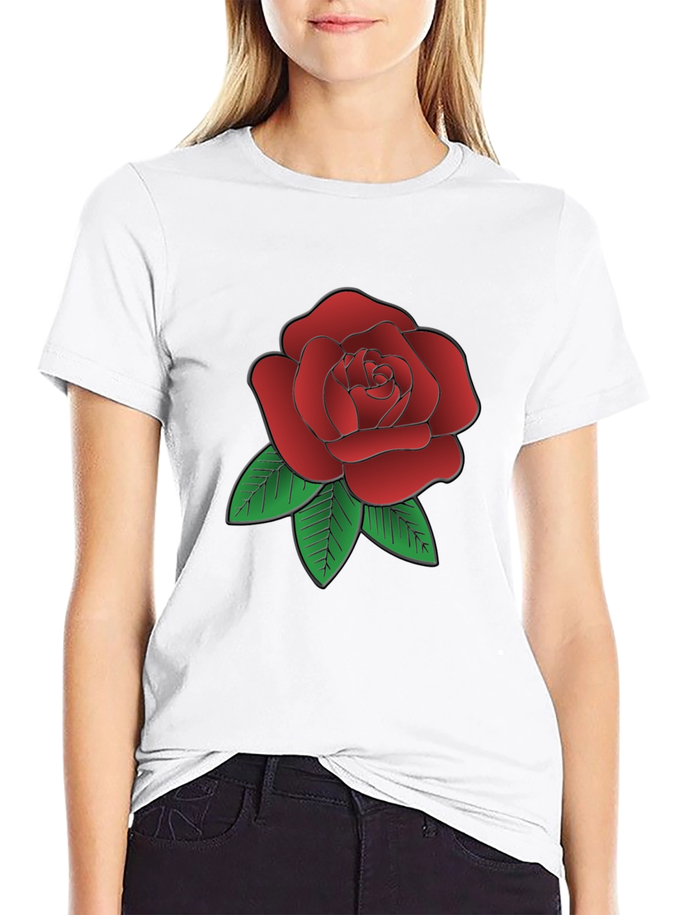 Rose Graphic Black T-Shirt - Classic Floral Tee