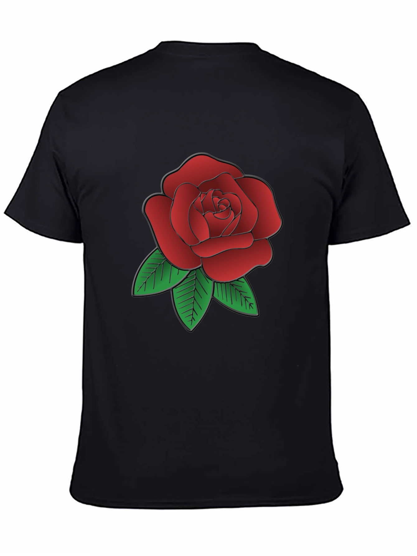 Rose Graphic Black T-Shirt - Classic Floral Tee
