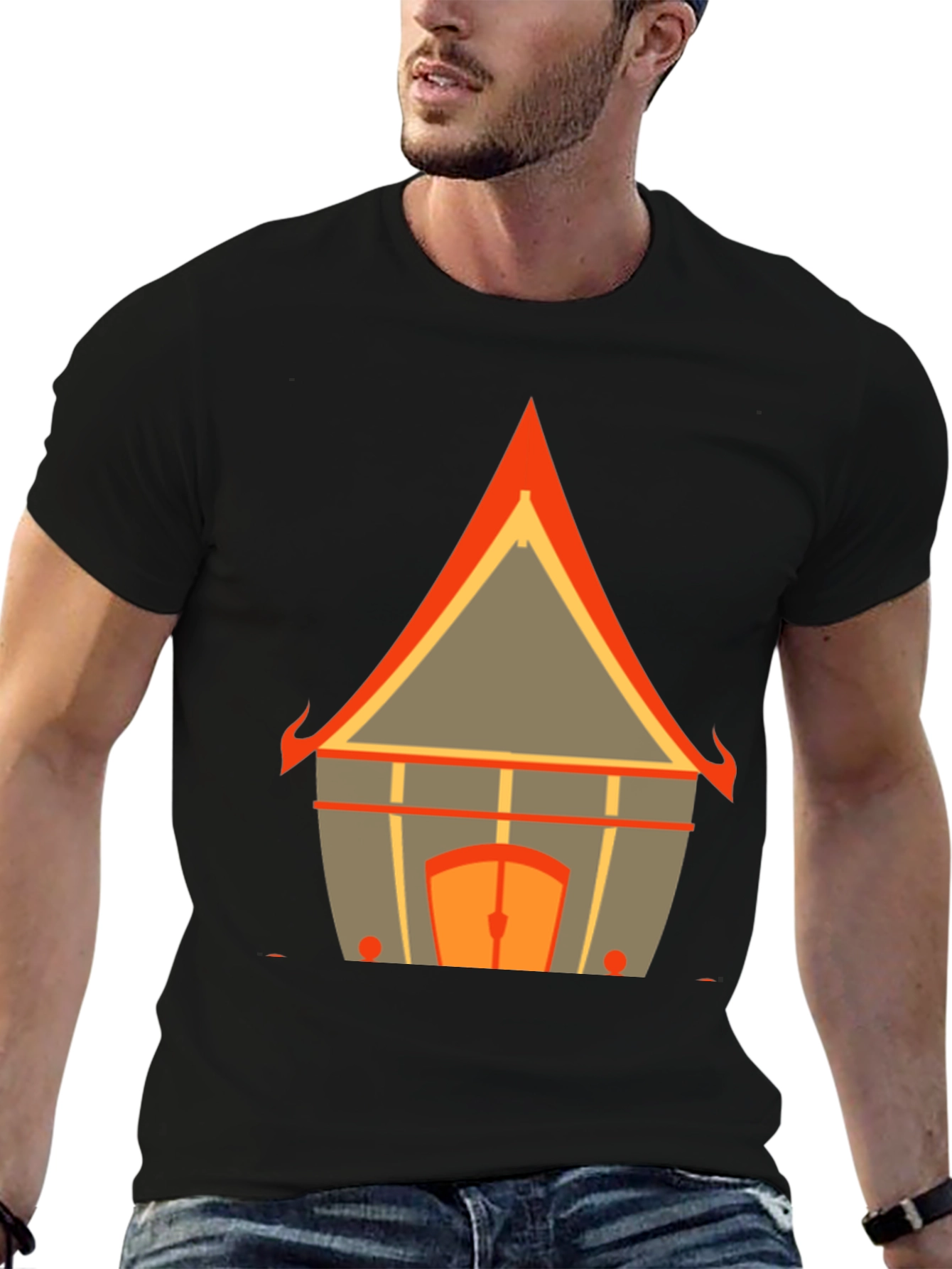 Architectural Print Graphic Tee - Modern Design