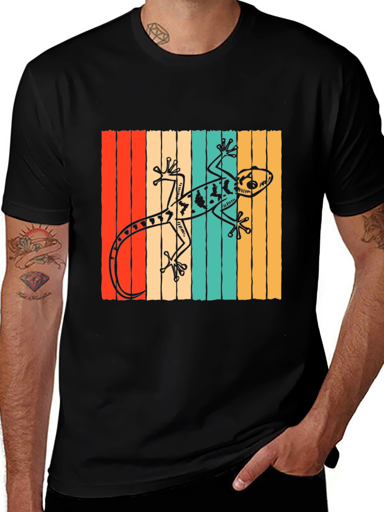 Retro Gecko T-Shirt: Cool Reptile Design
