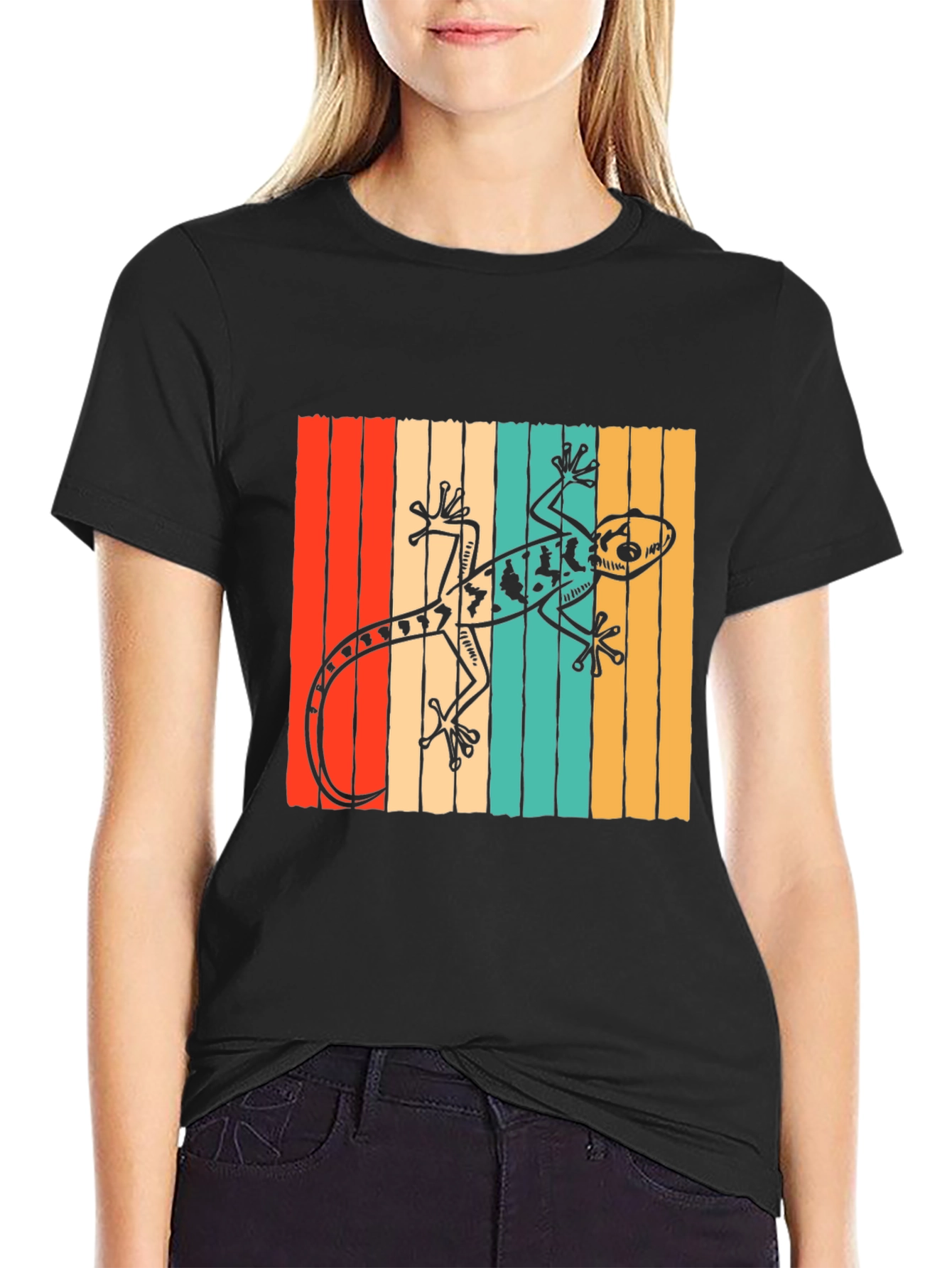 Retro Gecko T-Shirt: Cool Reptile Design