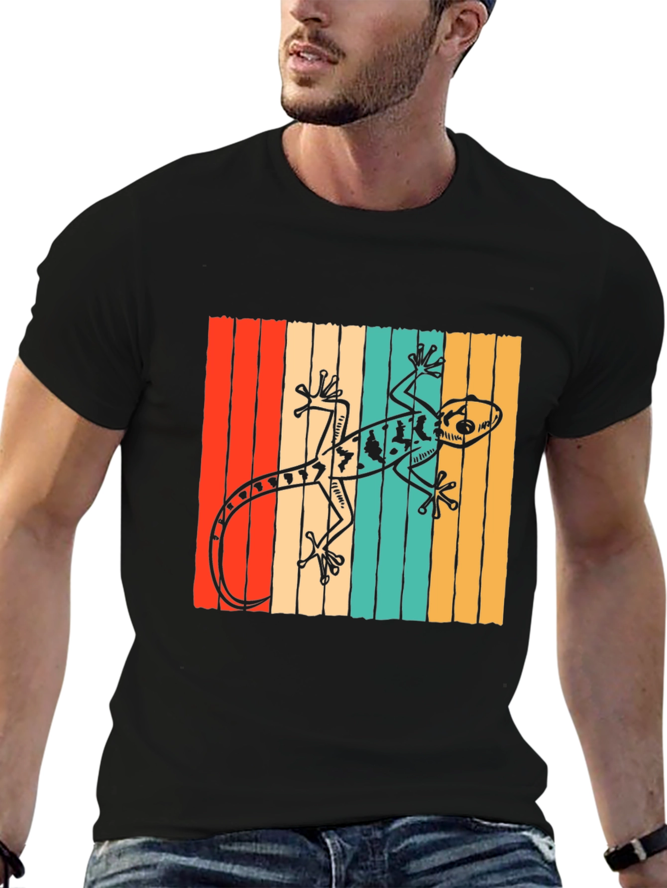Retro Gecko T-Shirt: Cool Reptile Design